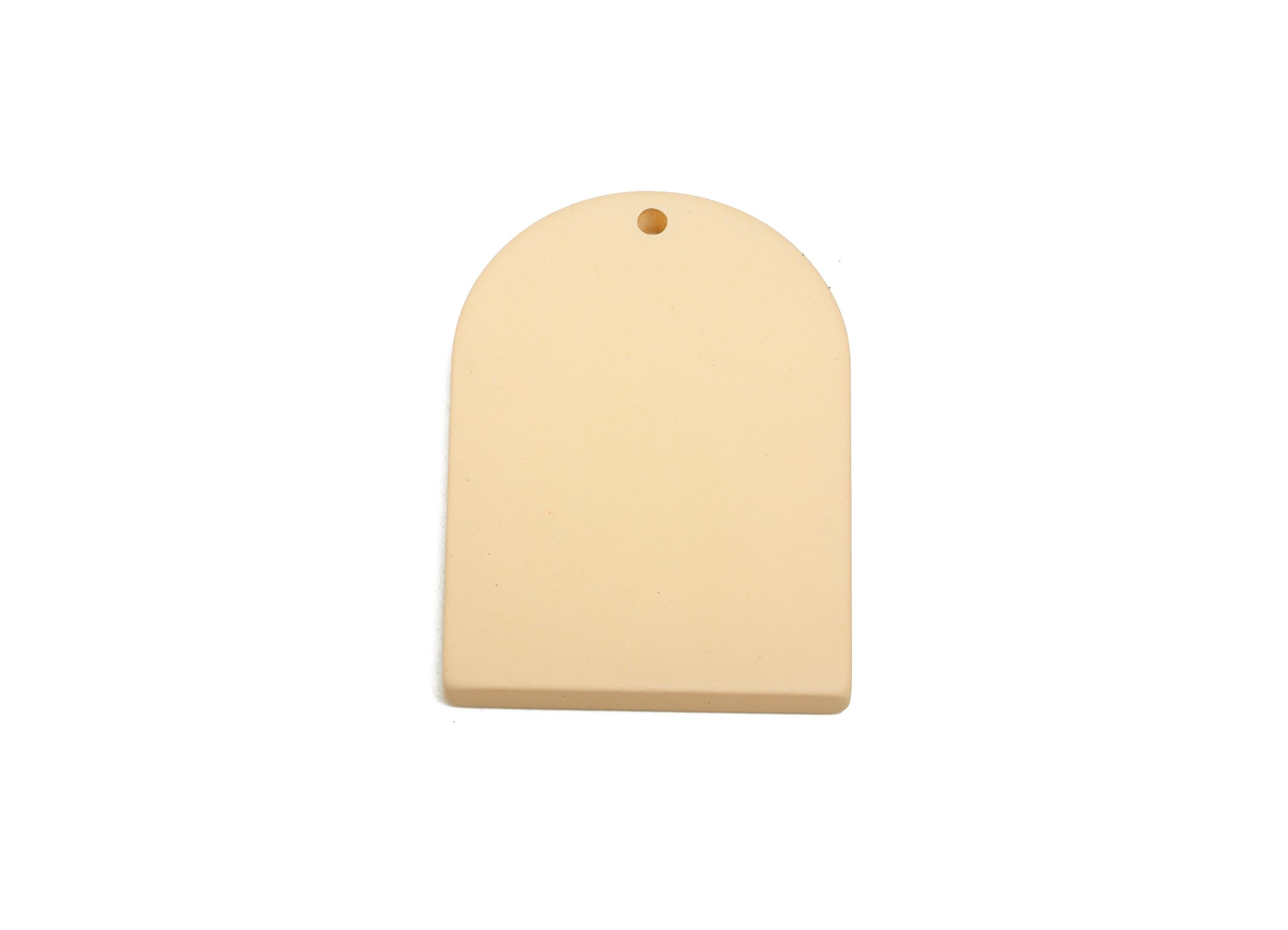 Acrylic Arch Pendant - Beige Matte Arch Pendant - Lightweight Flat Acrylic Earring Piece - Color Code: A1062 - 30x21.86x2.84mm -AC3670-A1062 - DOMEDBAZAAR