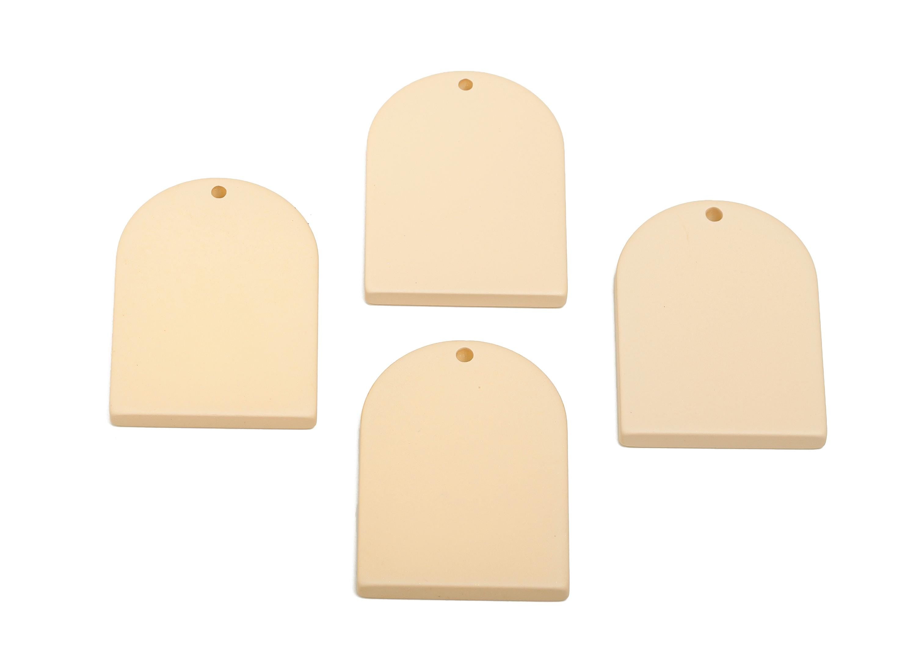 Acrylic Arch Pendant - Beige Matte Arch Pendant - Lightweight Flat Acrylic Earring Piece - Color Code: A1062 - 30x21.86x2.84mm -AC3670-A1062 - DOMEDBAZAAR