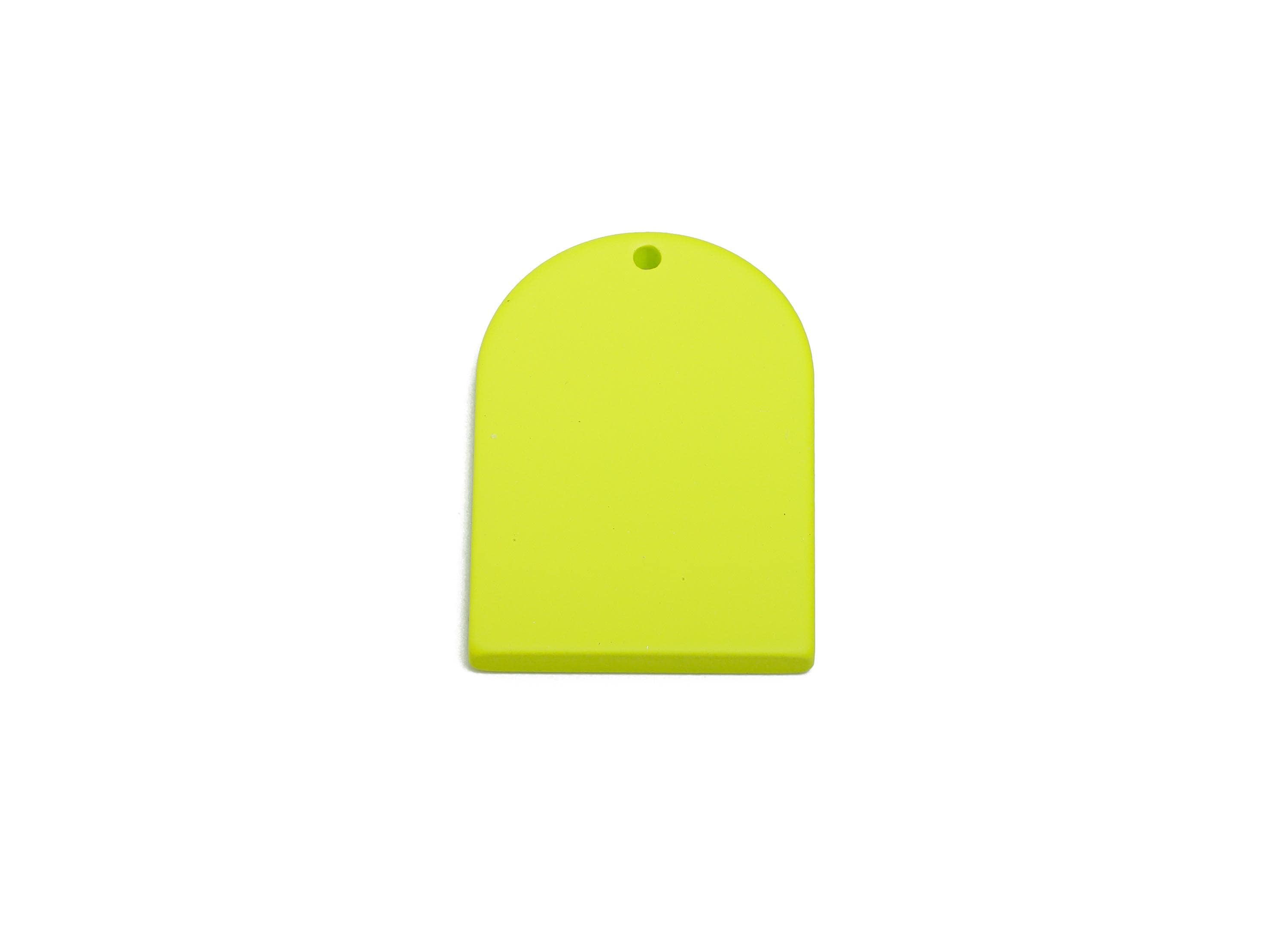 Acrylic Arch Pendant - Lime Green Matte Arch Pendant - Lightweight Flat Acrylic Earring Piece - Color Code: A1058 - 30x21x2mm - AC3670-A1058 - DOMEDBAZAAR