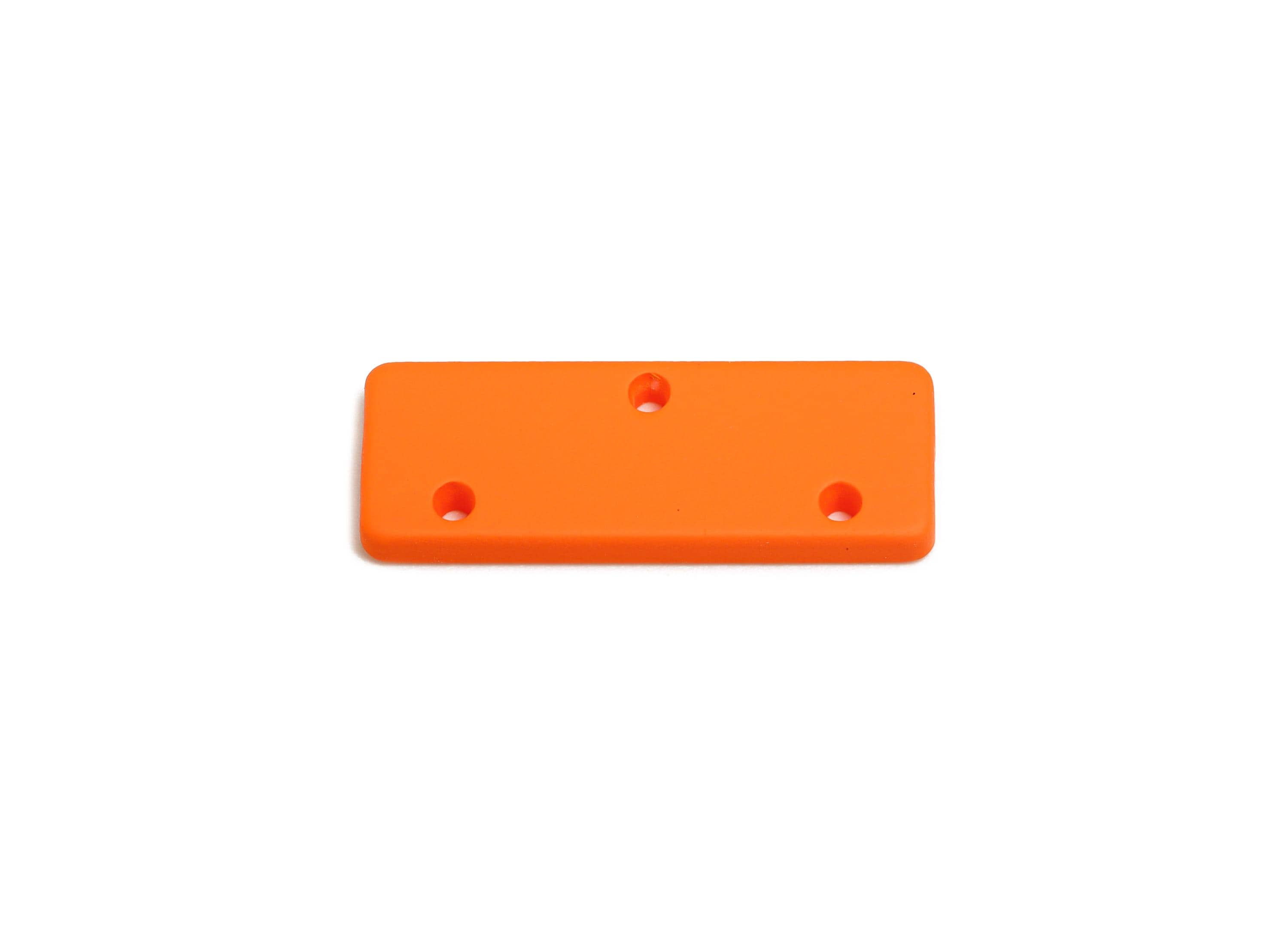 Acrylic Rectangle Earring Connector - Matte Orange Rectangle Charm - 3 Holes Geometric Jewelry - Color Code:A1056 - 29x10x3mm - AC3655-A1056 - DOMEDBAZAAR