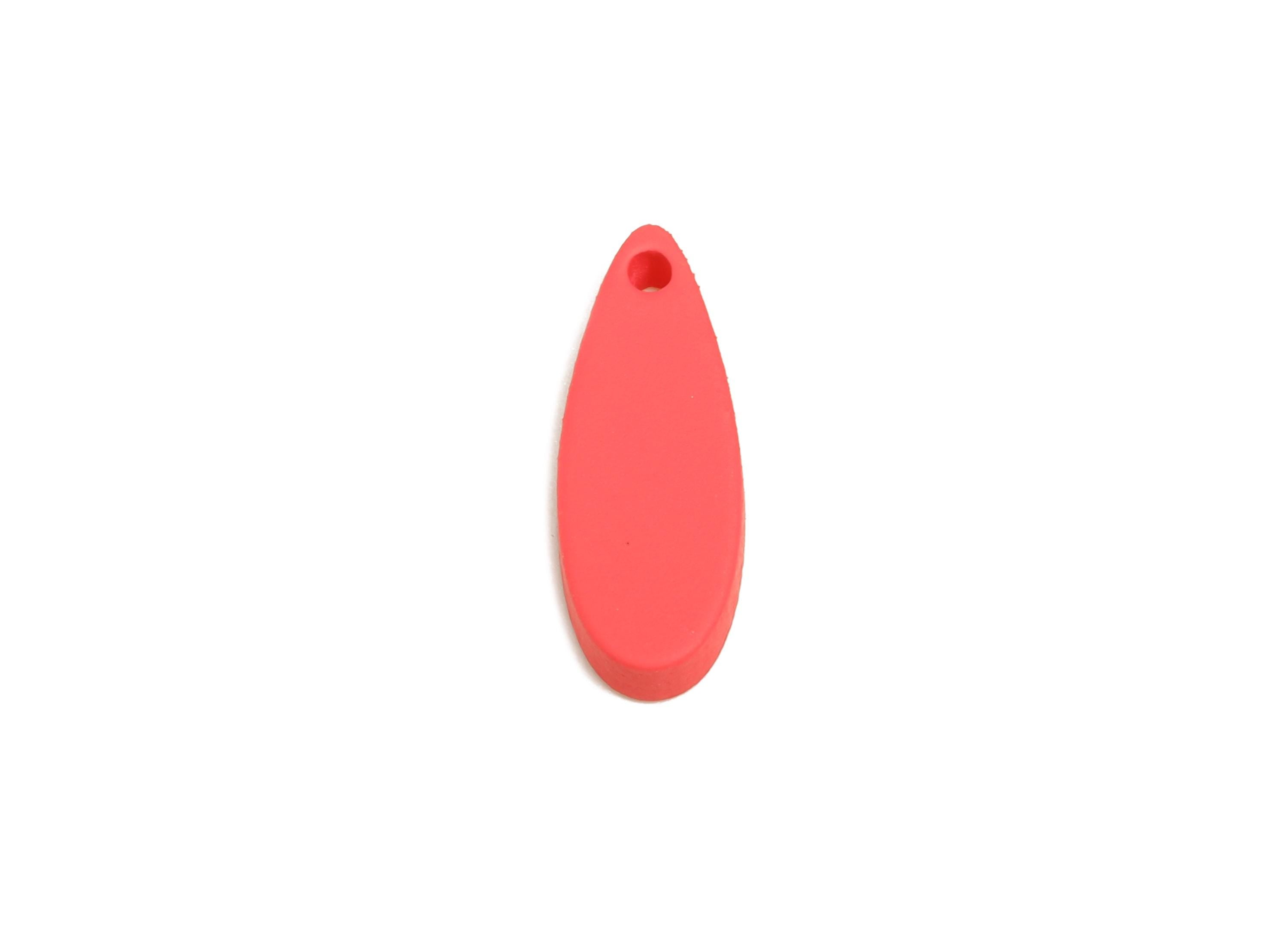 Acrylic Teardrop Earring Charm - Matte Rose Red Drop Earring Charm - Lightweight Flat Charm - Color Code: A1055 - 18x6x2.74mm - AC3651-A1055 - DOMEDBAZAAR