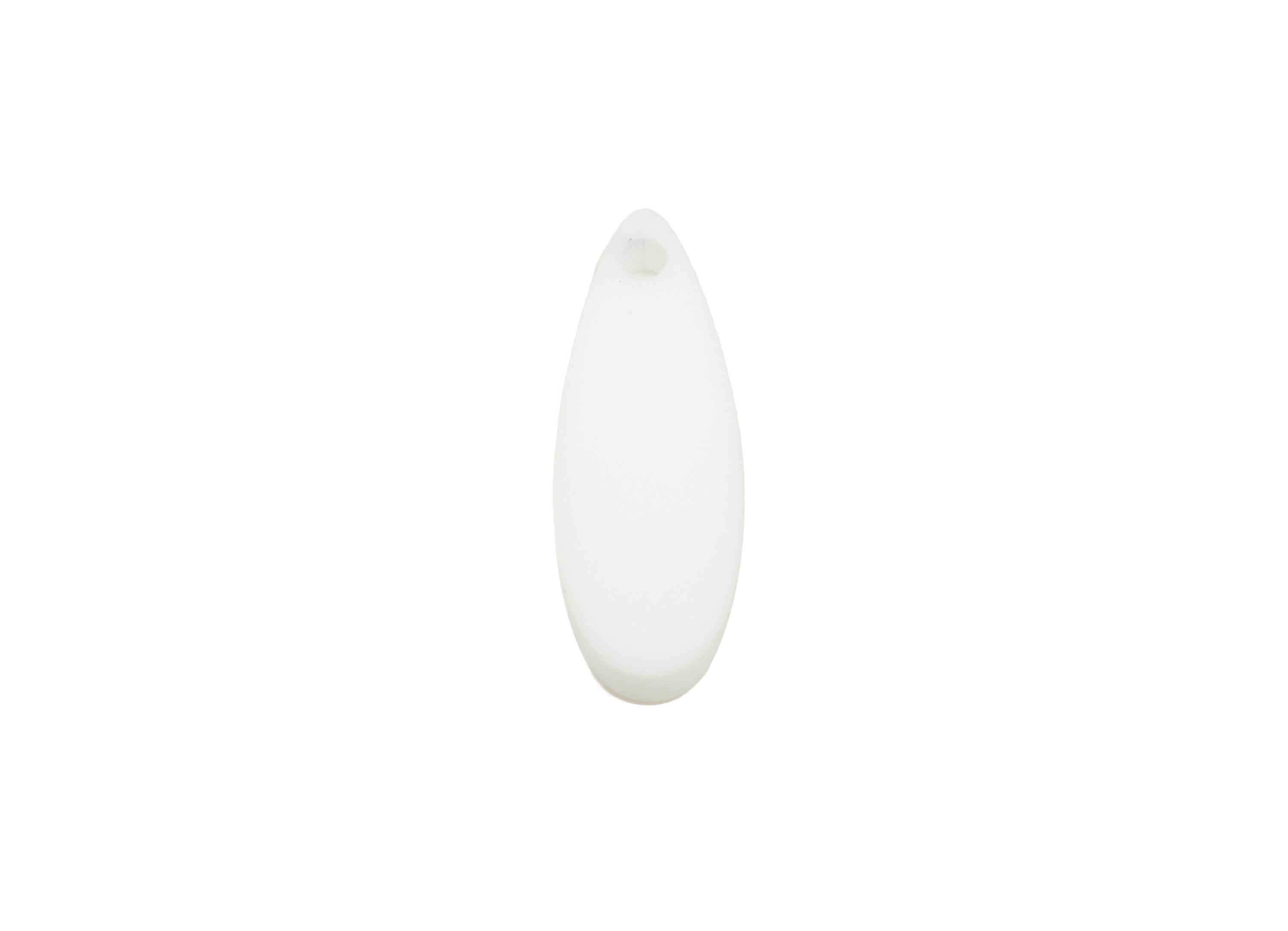 Acrylic Teardrop Earring Charm - Matte White Drop Earring Charm - Lightweight Flat Charm - Color Code: A1053 - 18x6x2.74mm - AC3651-A1053 - DOMEDBAZAAR