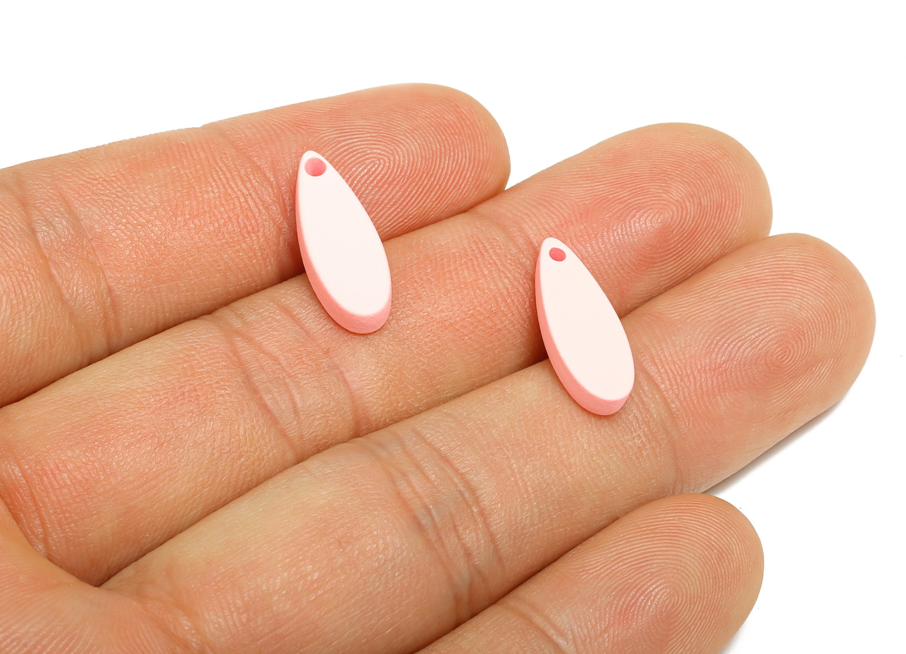 Acrylic Teardrop Earring Charm - Matte Pink Drop Earring Charm - Lightweight Geometry Charm - Color Code: A1061 - 18x6x2mm - AC3651-A1061 - DOMEDBAZAAR