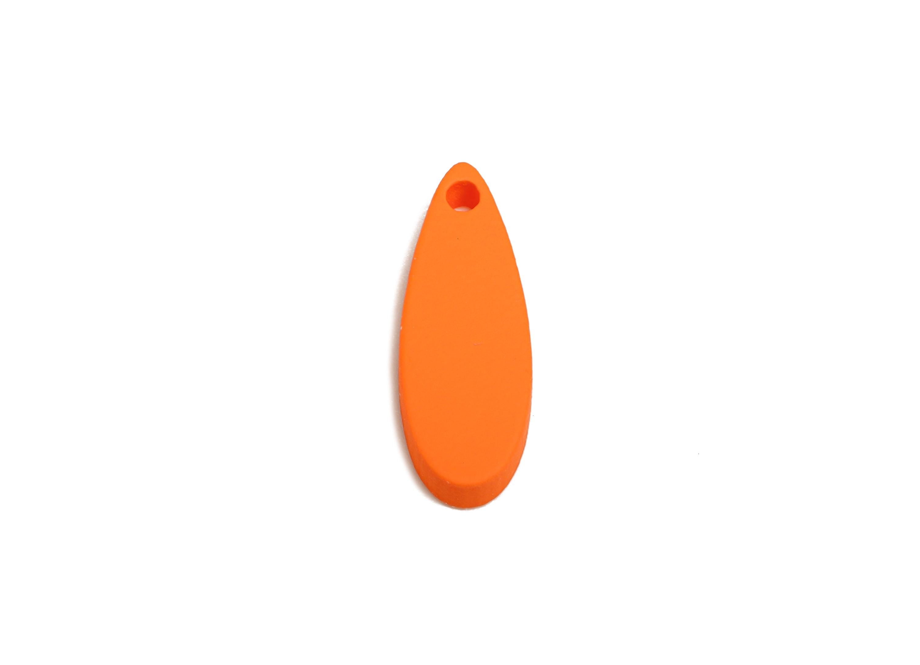 Acrylic Teardrop Earring Charm - Matte Orange Drop Earring Charm - Lightweight Geometry Charm - Color Code: A1056 -18x6x2mm-AC3651-A1056 - DOMEDBAZAAR