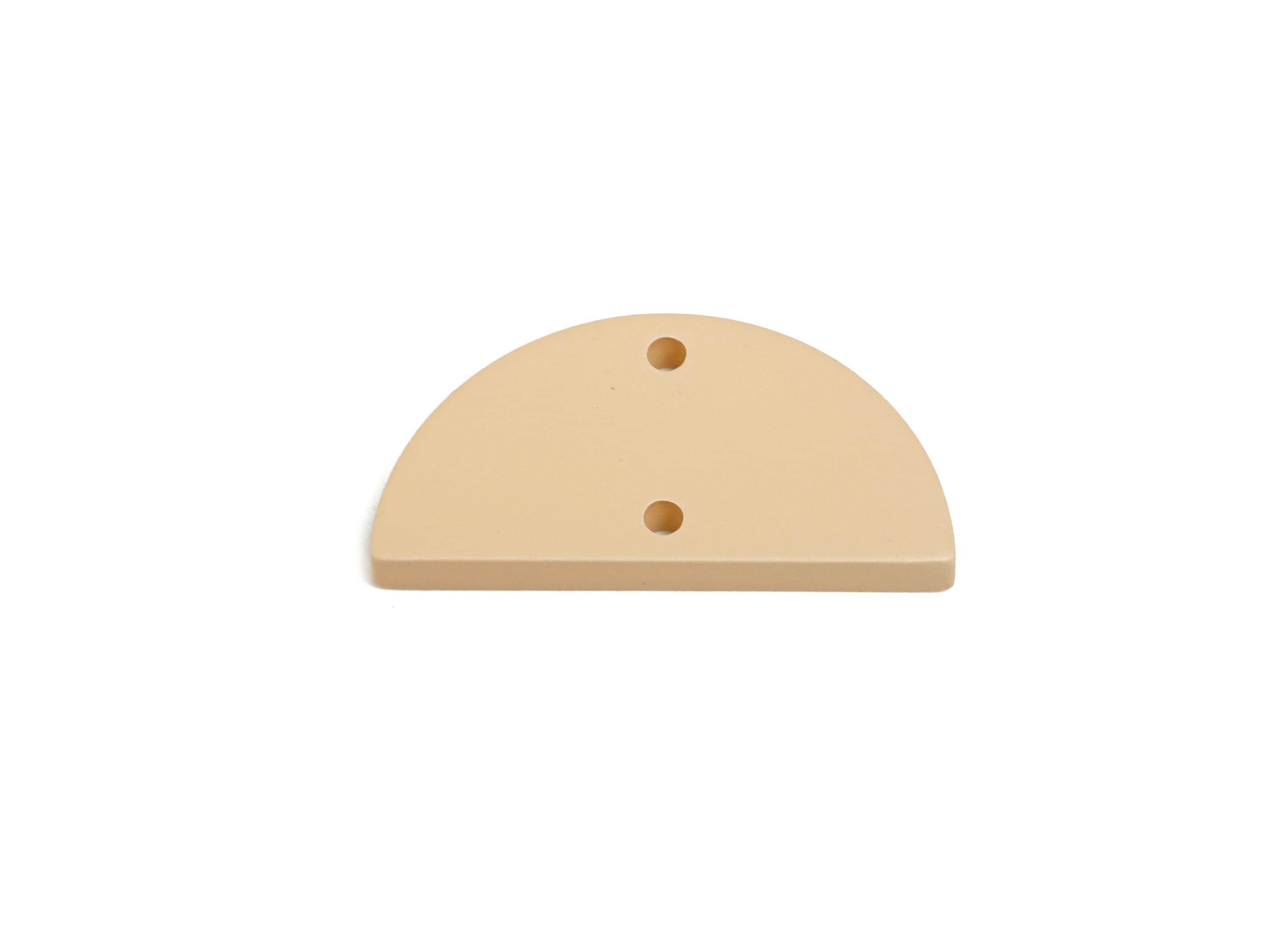 Acrylic Beige Half Circle Connector - Matte Semicircle Piece - Crafting Supplies for Earring - Color Code: A1062 - 24x12x2mm -AC3648-A1062 - DOMEDBAZAAR