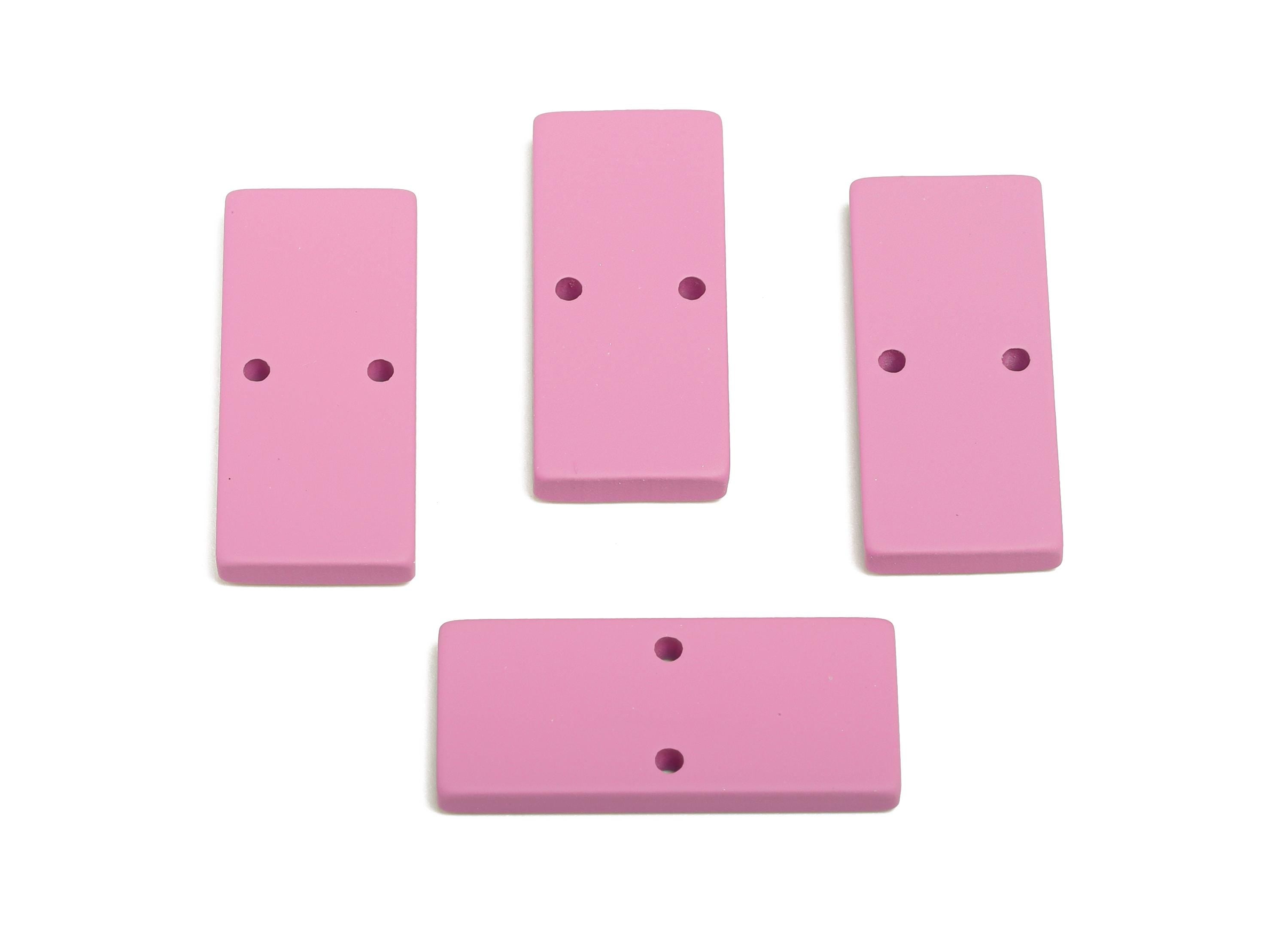 Acrylic Rectangle Earring Connector - Matte Purple Rectangle Charm - 2 Holes Geometric Charm - Color Code: A1060 -27x11.8x3mm- AC3653-A1060 - DOMEDBAZAAR