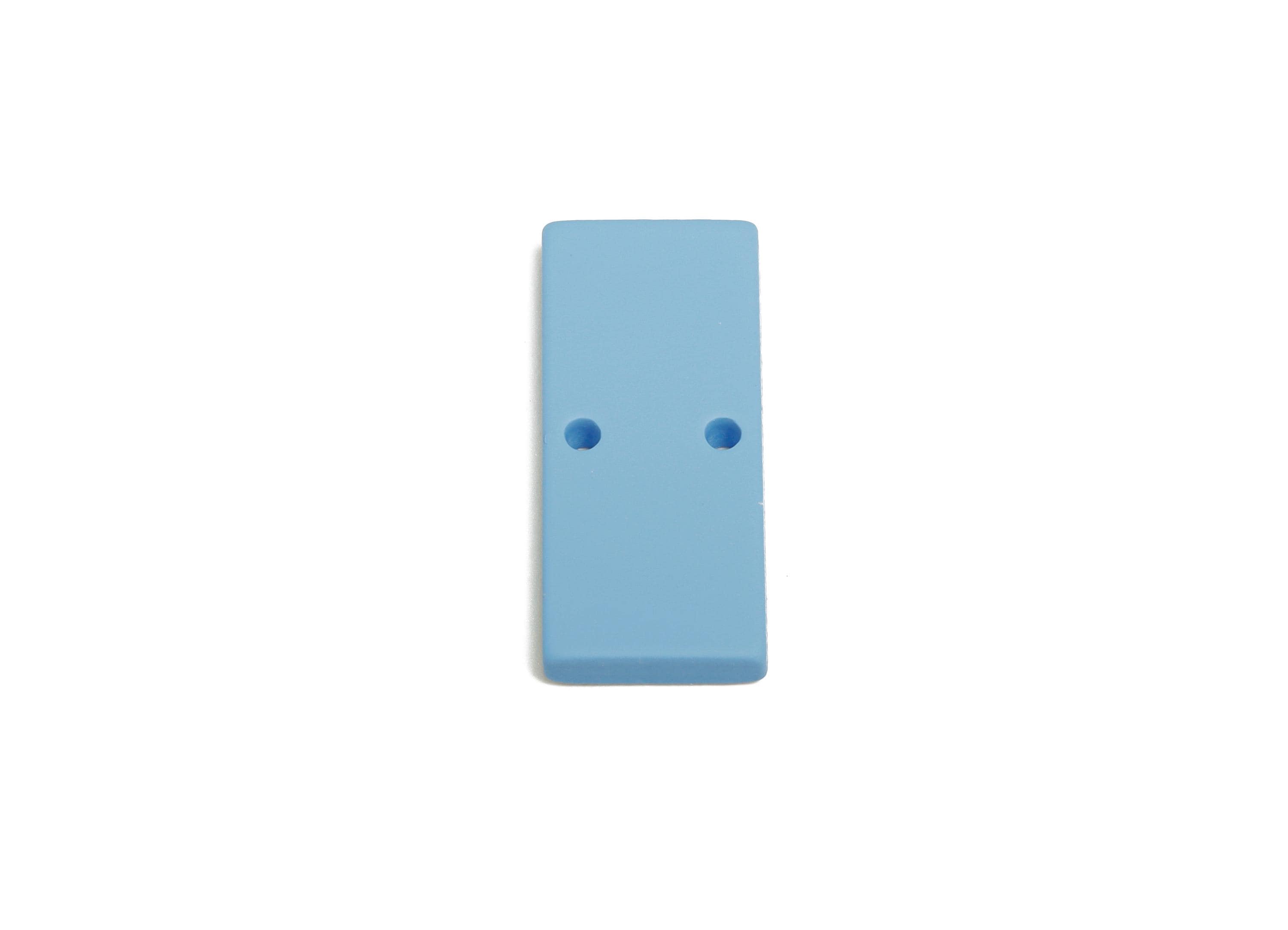 Acrylic Rectangle Earring Connector - Matte Blue Rectangle Charm - 2 Holes Geometric Jewelry - Color Code: A1059 -27x11.8x3mm- AC3653-A1059 - DOMEDBAZAAR