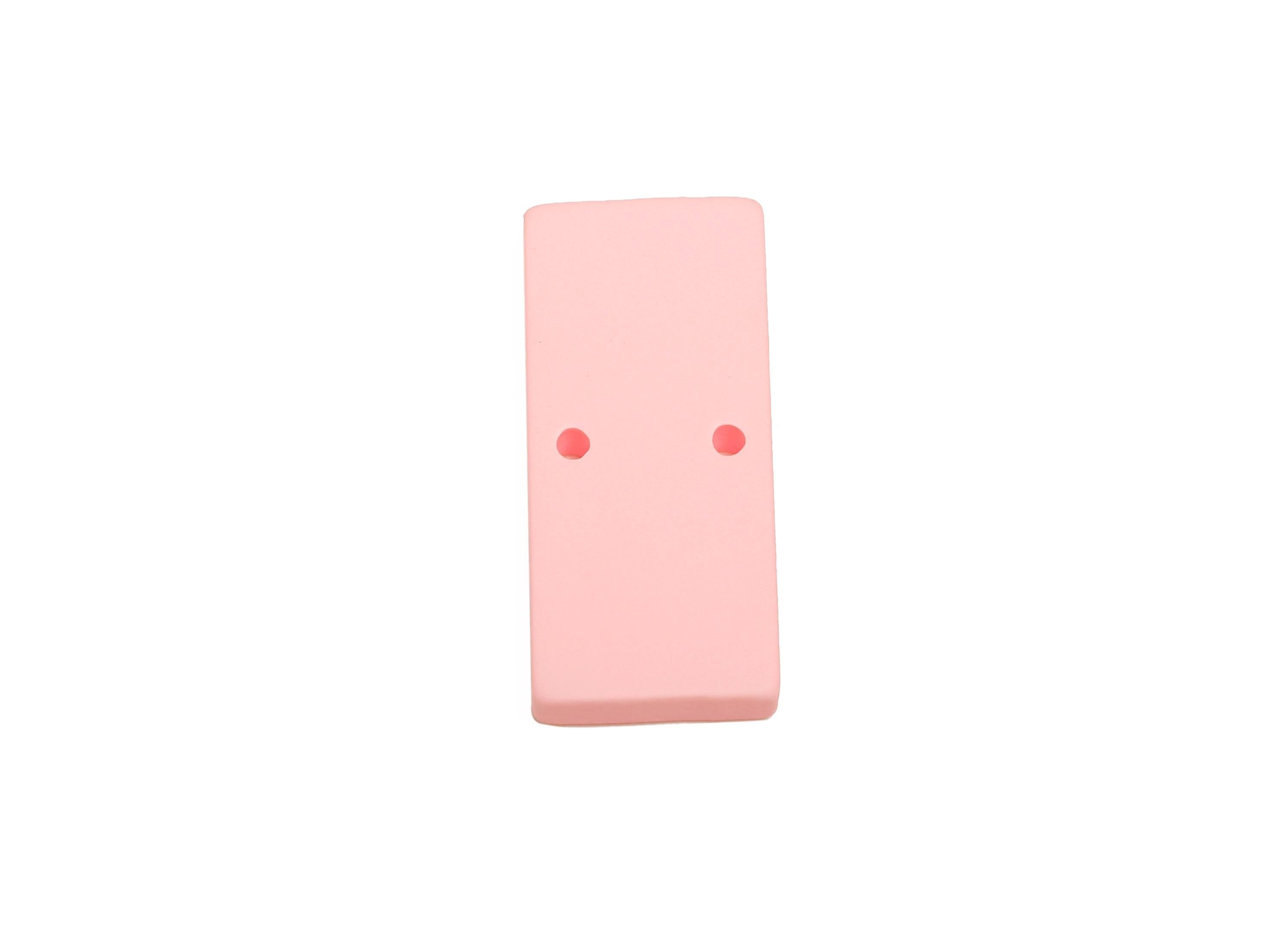 Acrylic Rectangle Earring Connector - Matte Pink Rectangle Charm - 2 Holes Geometric Jewelry - Color Code: A1061 -27x11.8x3mm- AC3653-A1061 - DOMEDBAZAAR