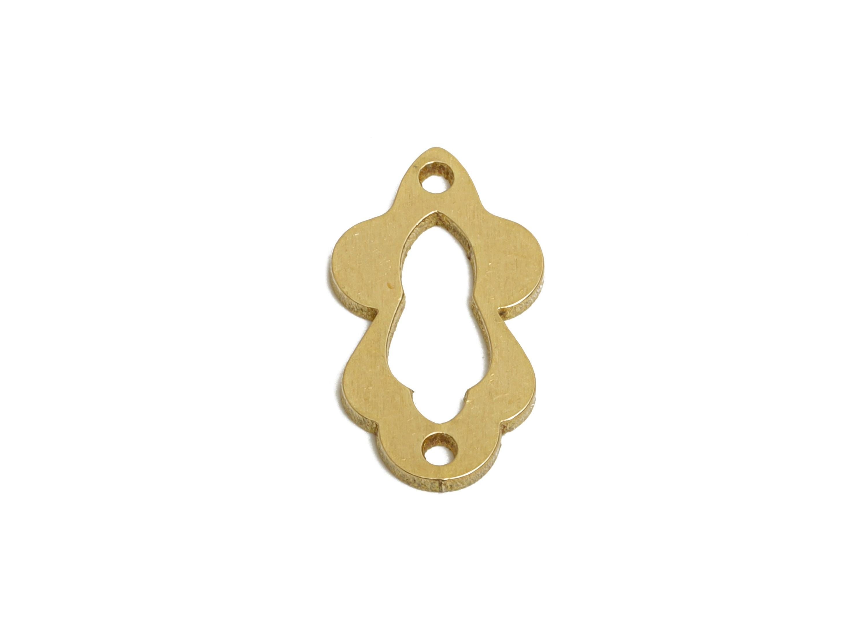 Small Brass Connector - Laser Cut Raw Brass Component - Geometric Lightweight Brass Charm - DIY Jewelry Supply - 15x8.5x1mm - PP11513 - DOMEDBAZAAR