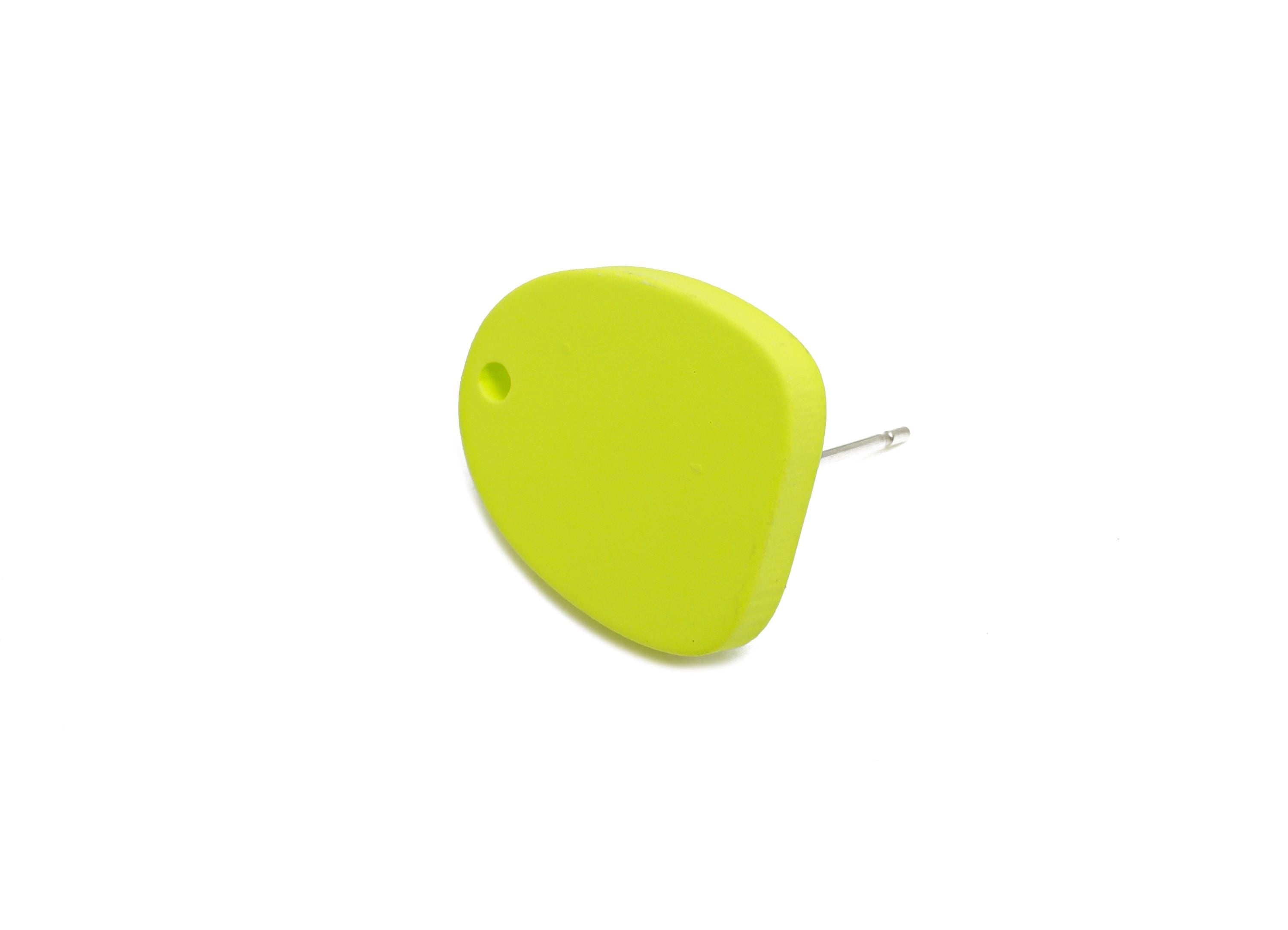 Acrylic Green Earrings Connector - Modern Matte Geometric Earring Base - Craft Making Earring - Color Code: A1058 - 16x14x2mm- AC3652-A1058 - DOMEDBAZAAR