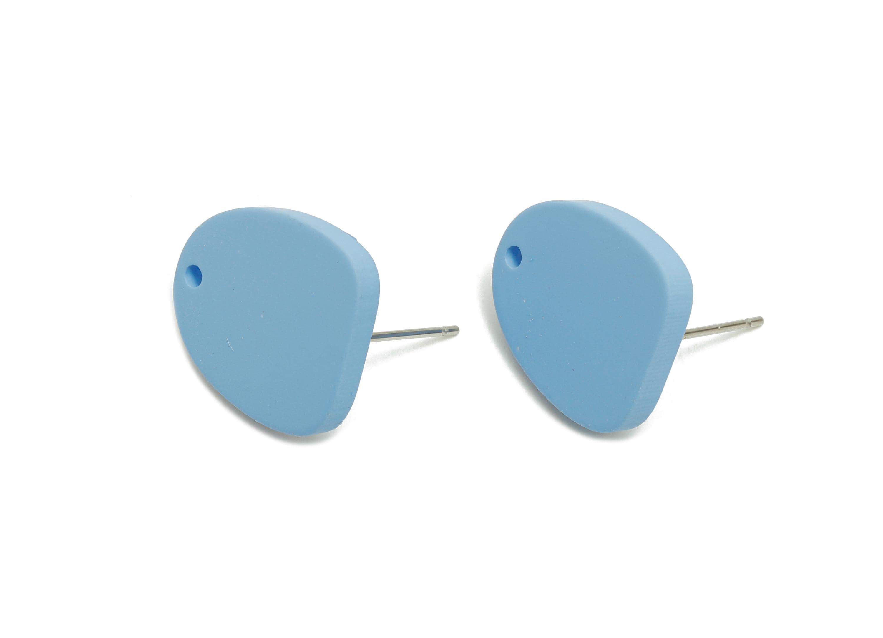 Acrylic Blue Earrings Connector - Modern Matte Geometric Earring Base - Craft Making Earring - Color Code: A1059 - 16x14x2mm- AC3652-A1059 - DOMEDBAZAAR