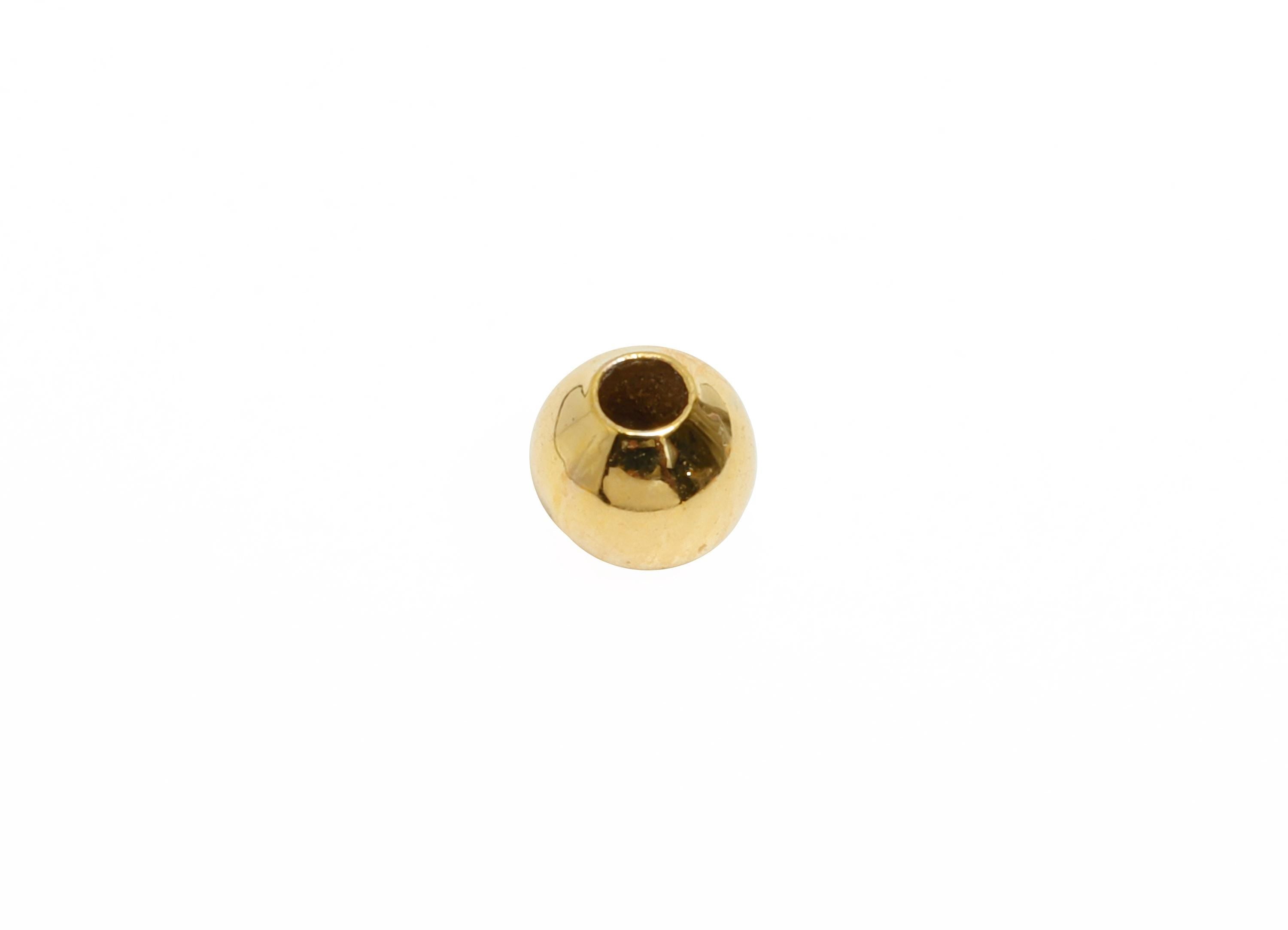 3mm Brass Spacer Beads - Gold Brass Accent Beads for Jewelry Making - Smooth Round Bead - Craft Supplies - 18K Real Gold Plated - RGP11110
