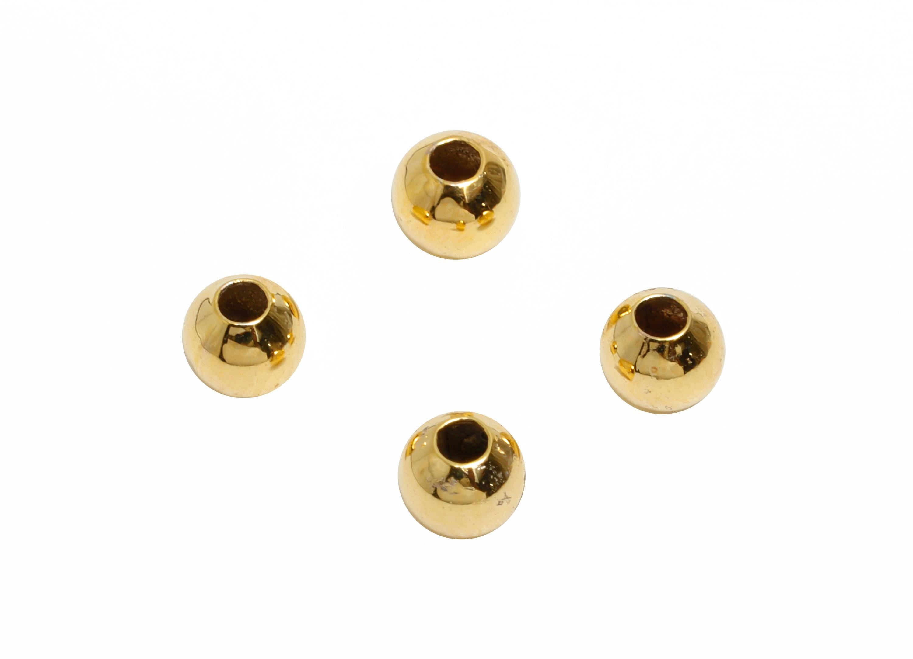 3mm Brass Spacer Beads - Gold Brass Accent Beads for Jewelry Making - Smooth Round Bead - Craft Supplies - 18K Real Gold Plated - RGP11110 - DOMEDBAZAAR