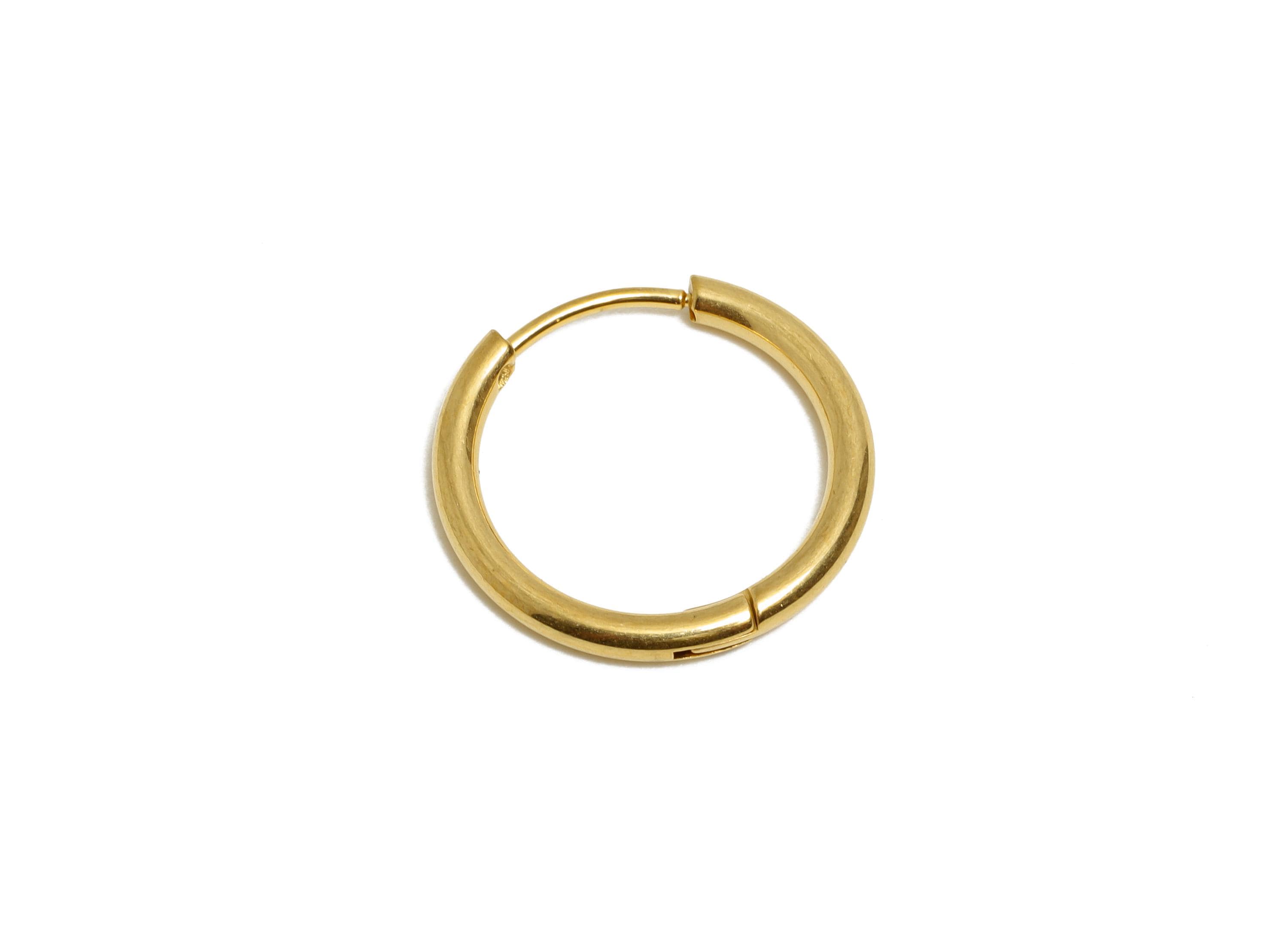 Stainless Steel Hoop Earring - Steel Round Hinge Hoop Earring - Lightweight Earring Base - Real Vacuum Plating - 18x17x1.83mm - SS2770 - DOMEDBAZAAR