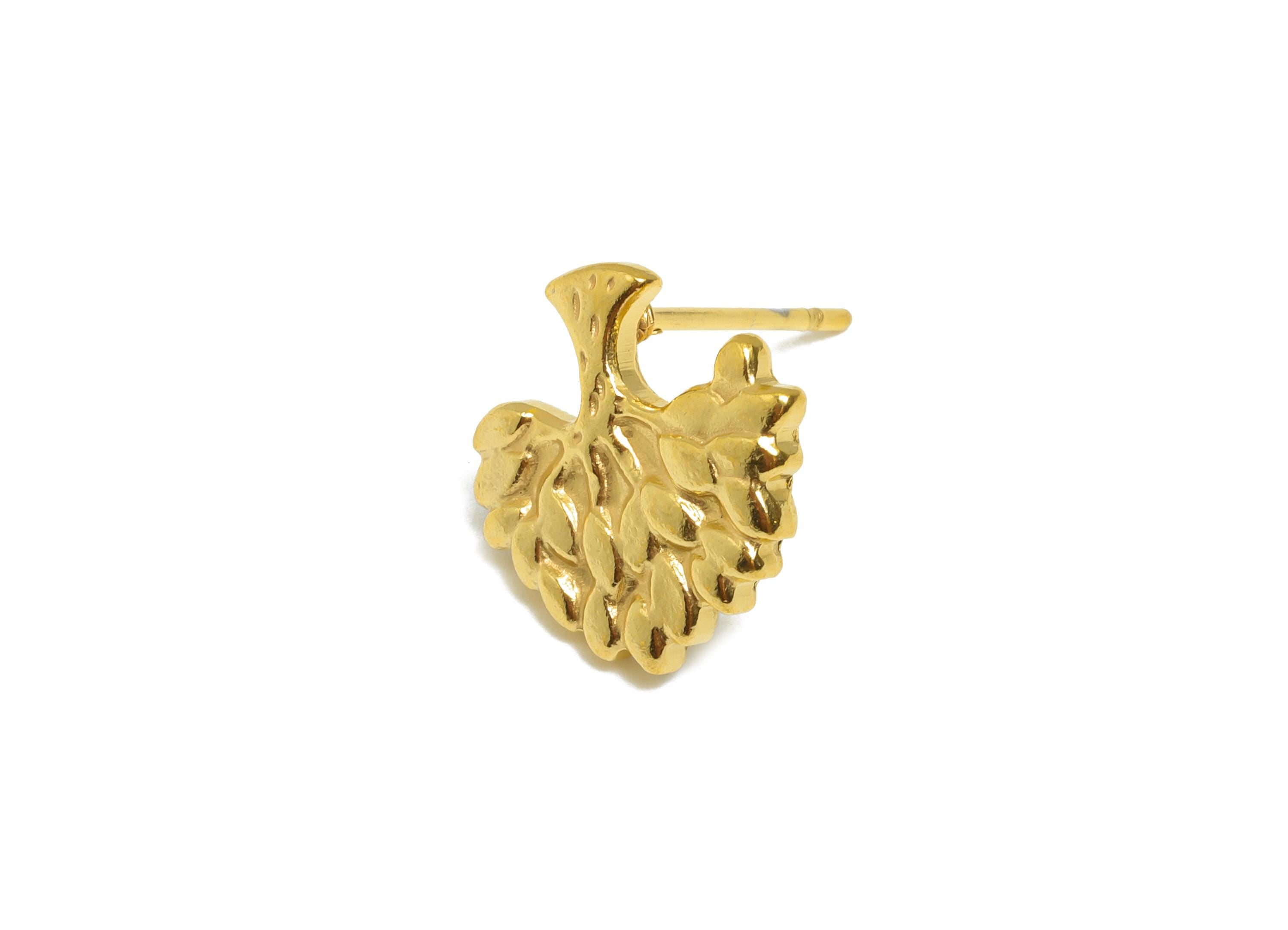 Steel Tree Stud Earring - Steel Tree Of Life Earring Post -  Nature Woodland Stud Earring - 24k Real Vacuum Plating - 12x12x1mm - SS2726G - DOMEDBAZAAR