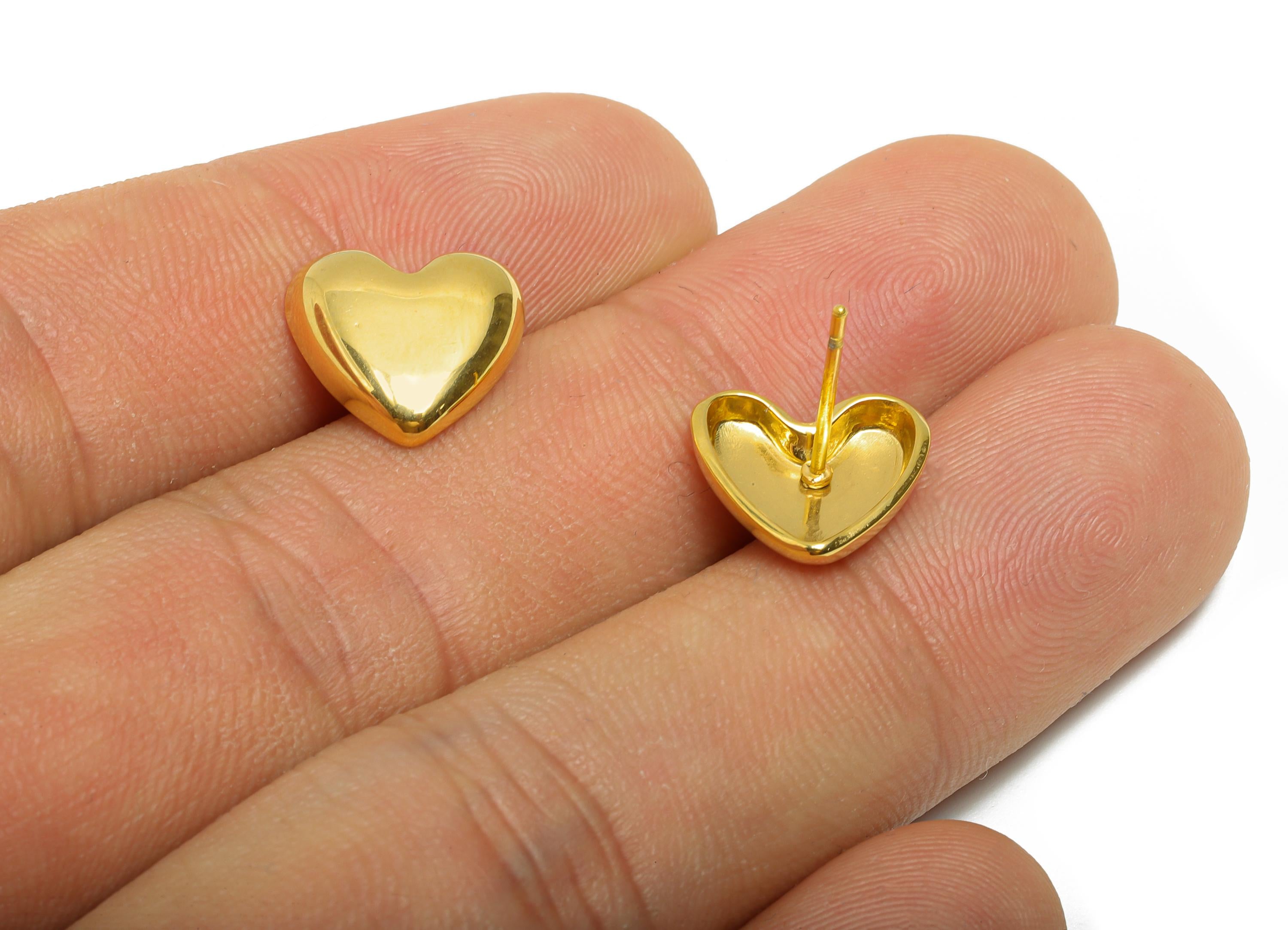 Steel Heart Stud Earring - Steel Romantic Stud Earring - Valentine Jewelry - Stainless Steel Post - 24K Real Vacuum Plated-11x12x3mm-SS2713G