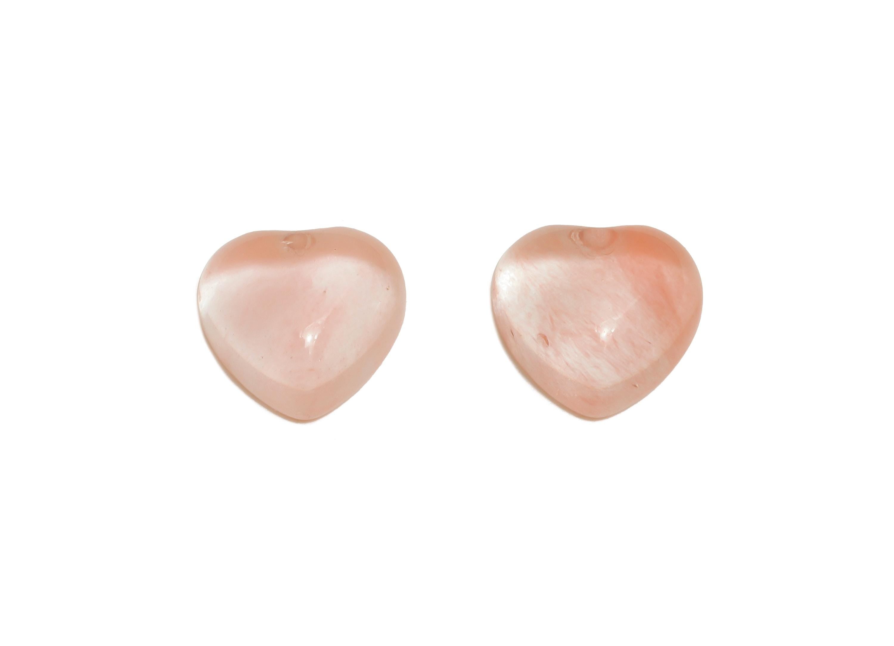 10*10mm Heart Rose Quartz Cabochon - Heart Stone for Crafts Ring Making - DIY Bezel Setting Stone Jewelry Finding - Handmade Supply - NS3125 - DOMEDBAZAAR