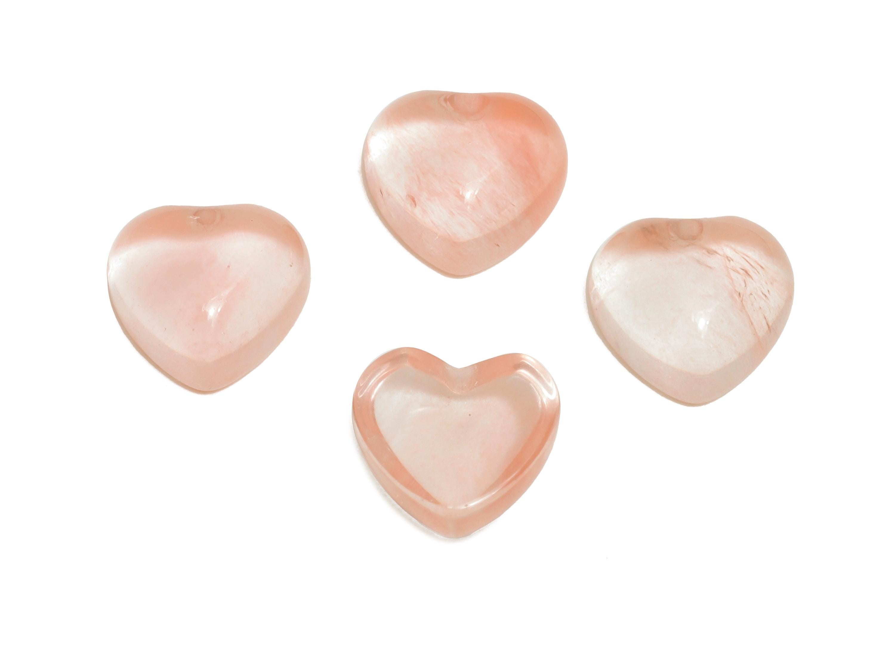10*10mm Heart Rose Quartz Cabochon - Heart Stone for Crafts Ring Making - DIY Bezel Setting Stone Jewelry Finding - Handmade Supply - NS3125 - DOMEDBAZAAR