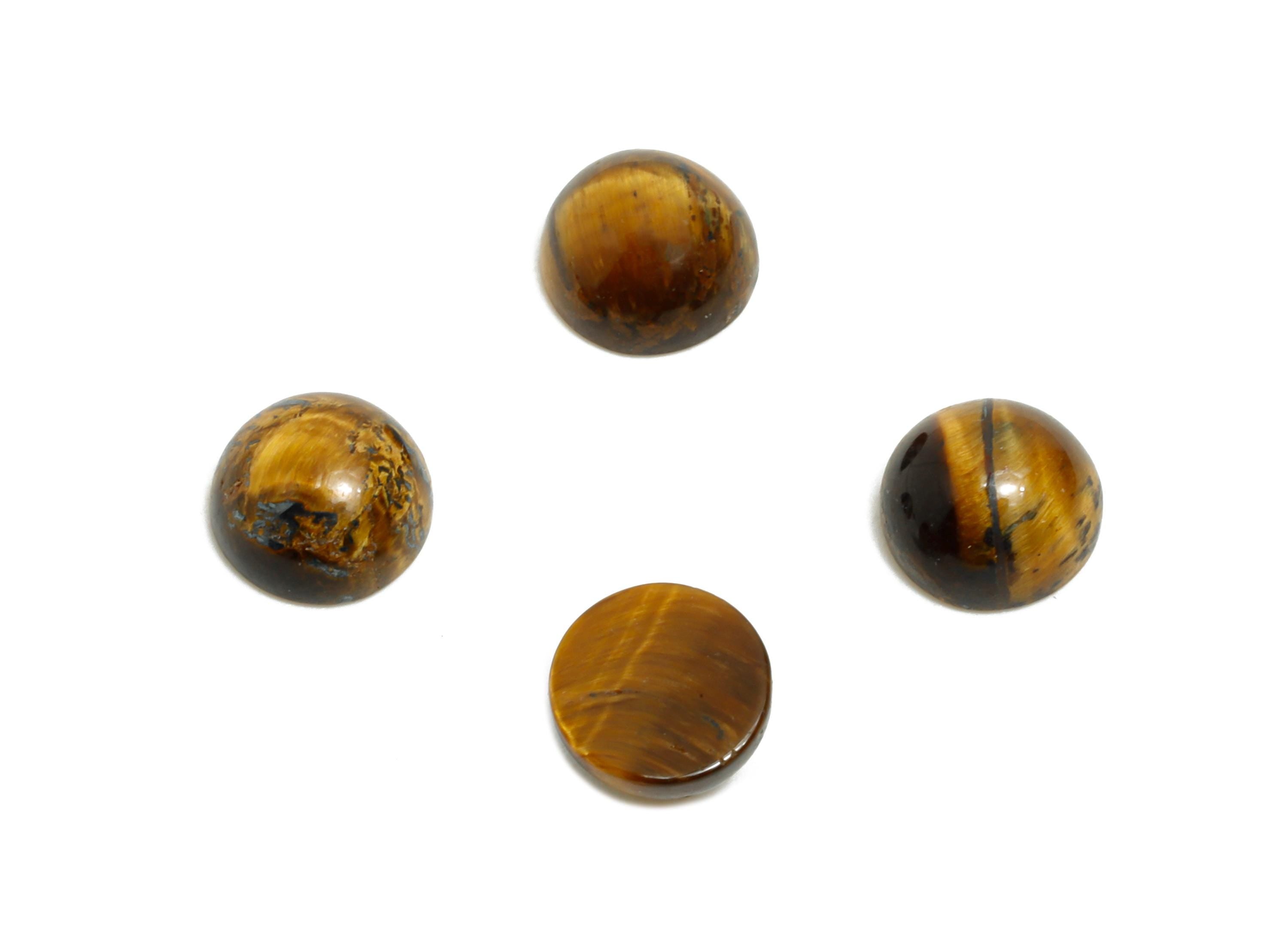 6mm Round Tigereye Cabochon - Circle Stone for Crafts Ring Making - DIY Bezel Setting Stone Jewelry Finding - Handmade Cabochon - NS3131 - DOMEDBAZAAR