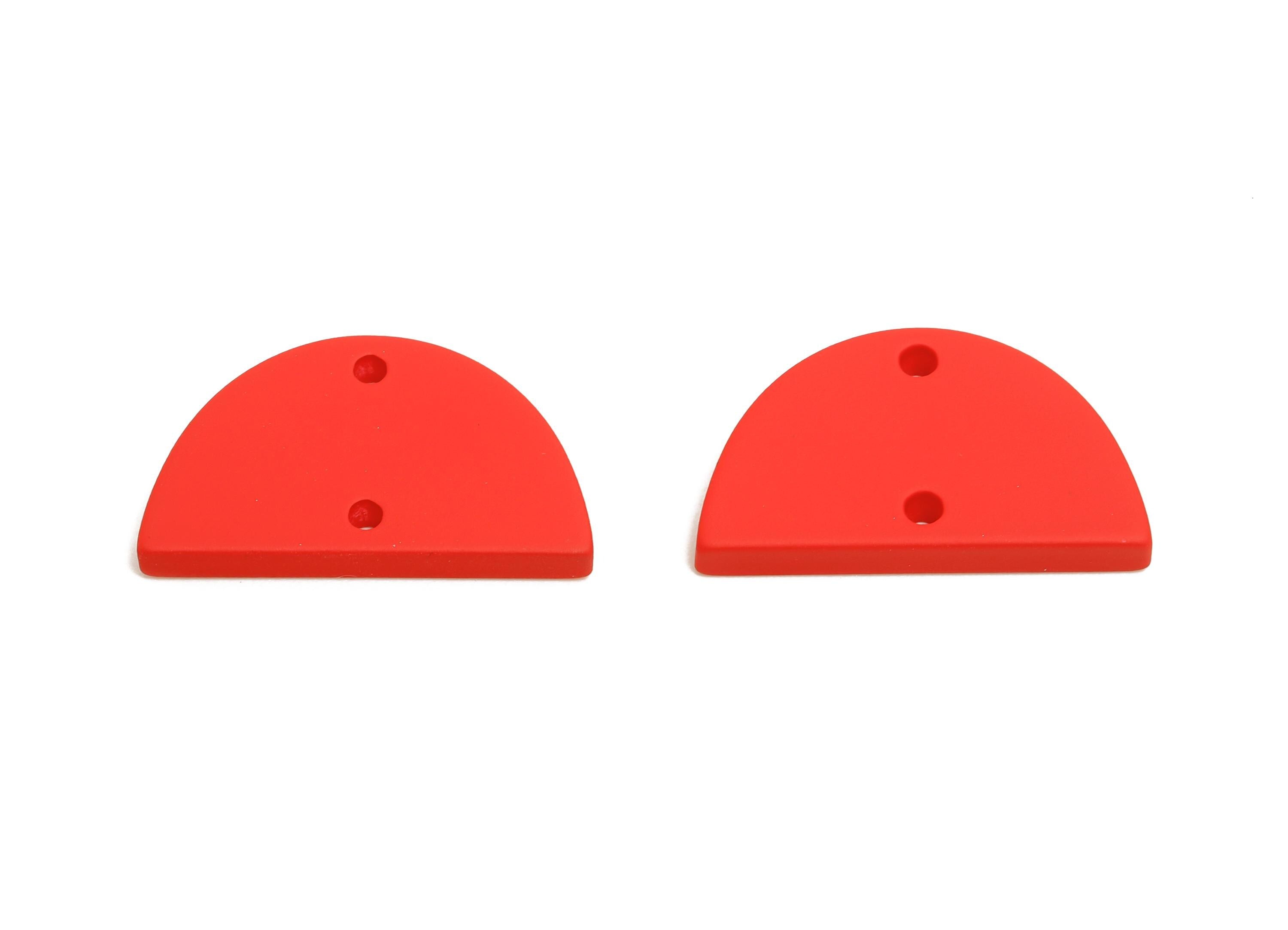 Acrylic Semicircle Earring Connector - Matte Red Half Moon Charm - Craft Supply for Earring - Color Code: A1054 - 22x12x2mm- AC3647-A1054 - DOMEDBAZAAR