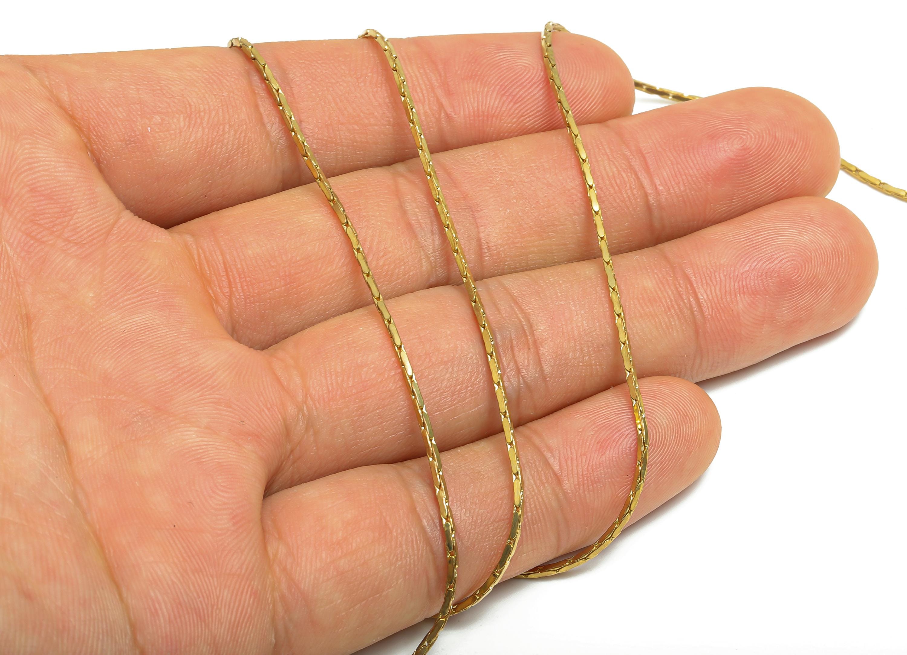 Raw Brass Flat Link Chain - Brass Minimalist Chain - Twisted Flat Chain - Delicate Twisted Flat Link Chain for Jewelry Making - PP10768G - DOMEDBAZAAR