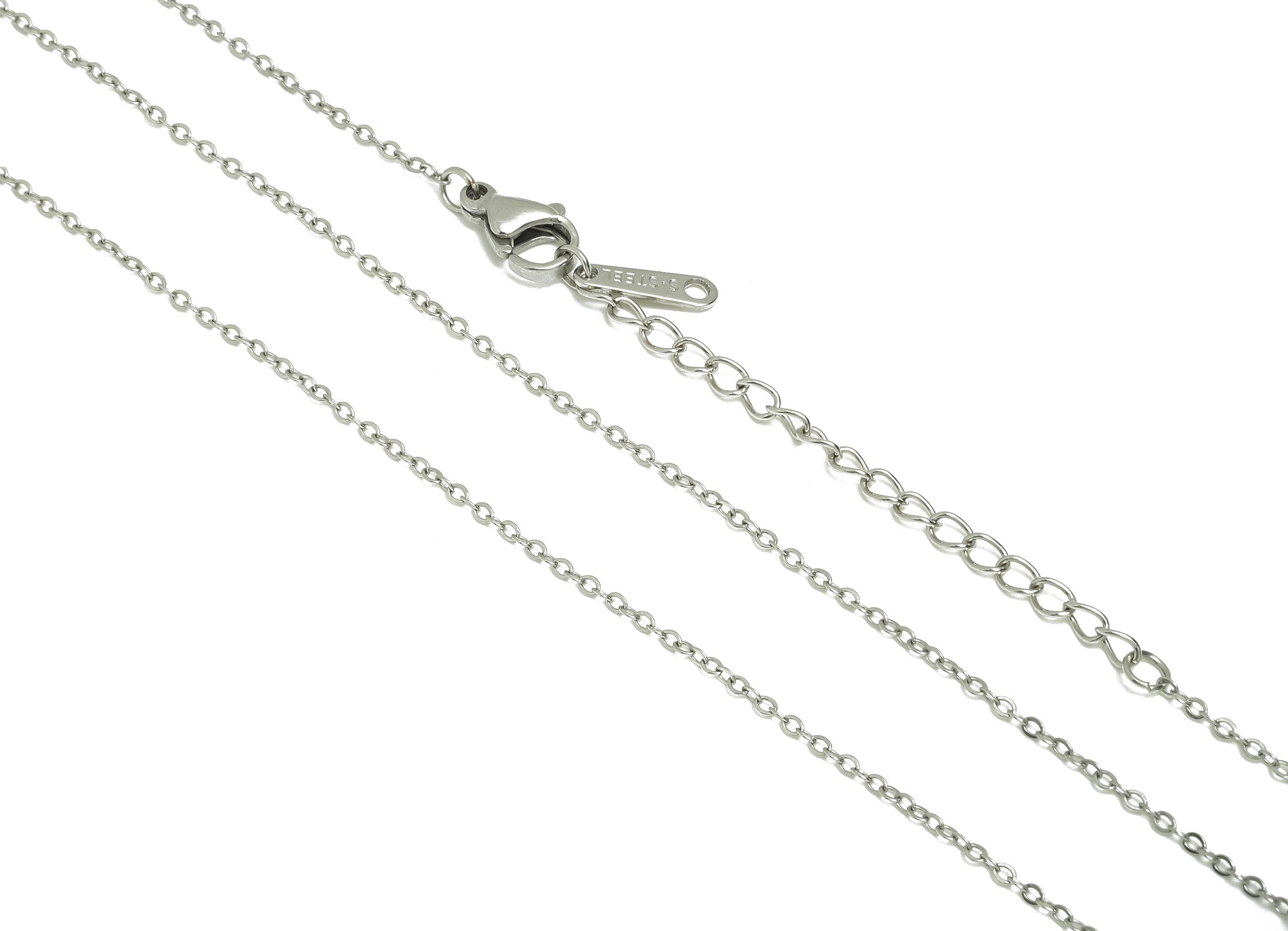 45+5cm Stainless Steel Flat Cable Necklace - 1.3mm Steel Unisex Snake Chain for Men & Women - Dainty Chain Finding - 0.7x0.7mm - SS1557