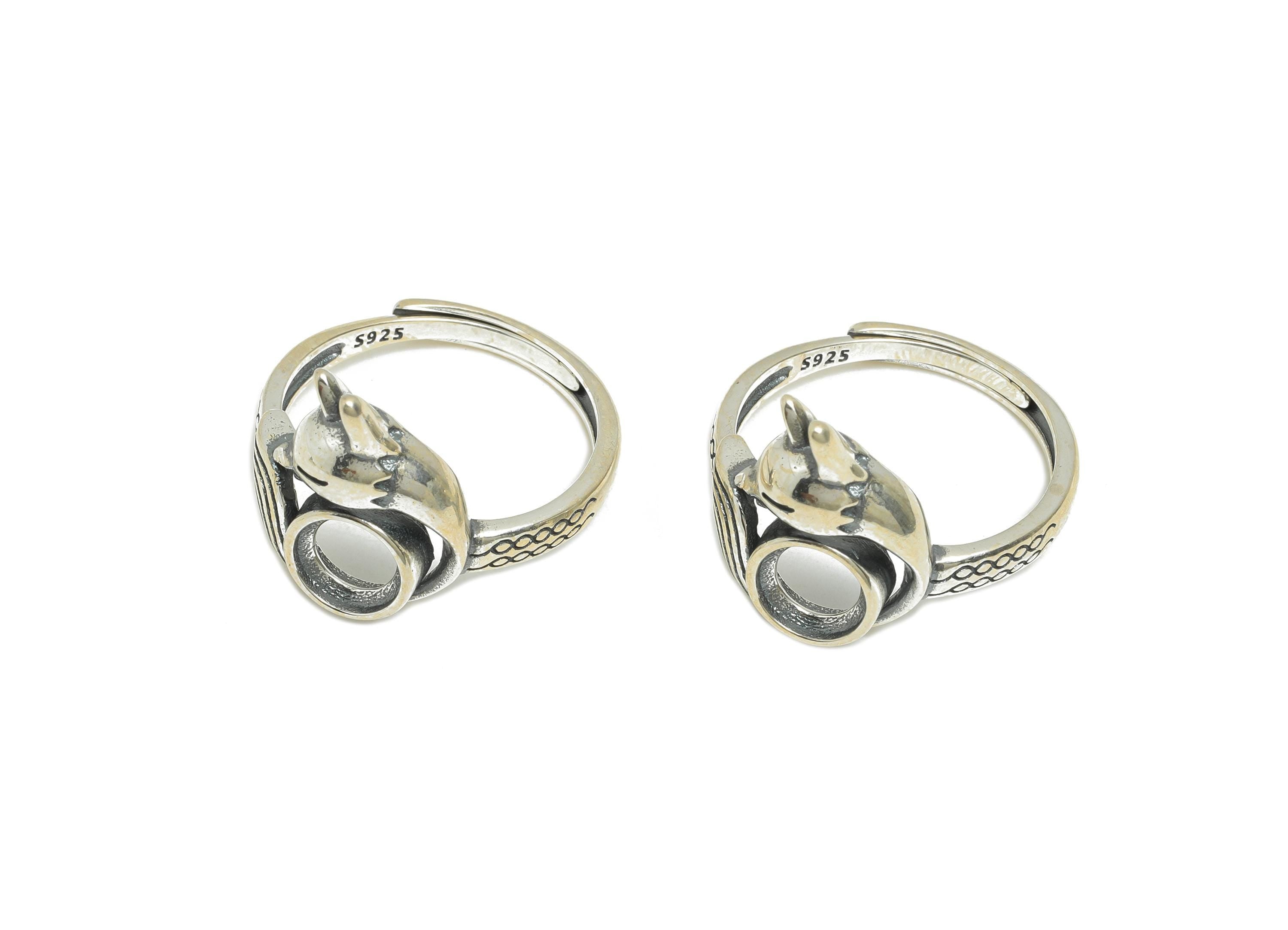 6mm Fox Cabochon Ring - Adjustable Ring Base - 925 Sterling Silver Ring Setting - Handmade Ring Blank - DIY Gemstone Ring - SI1063