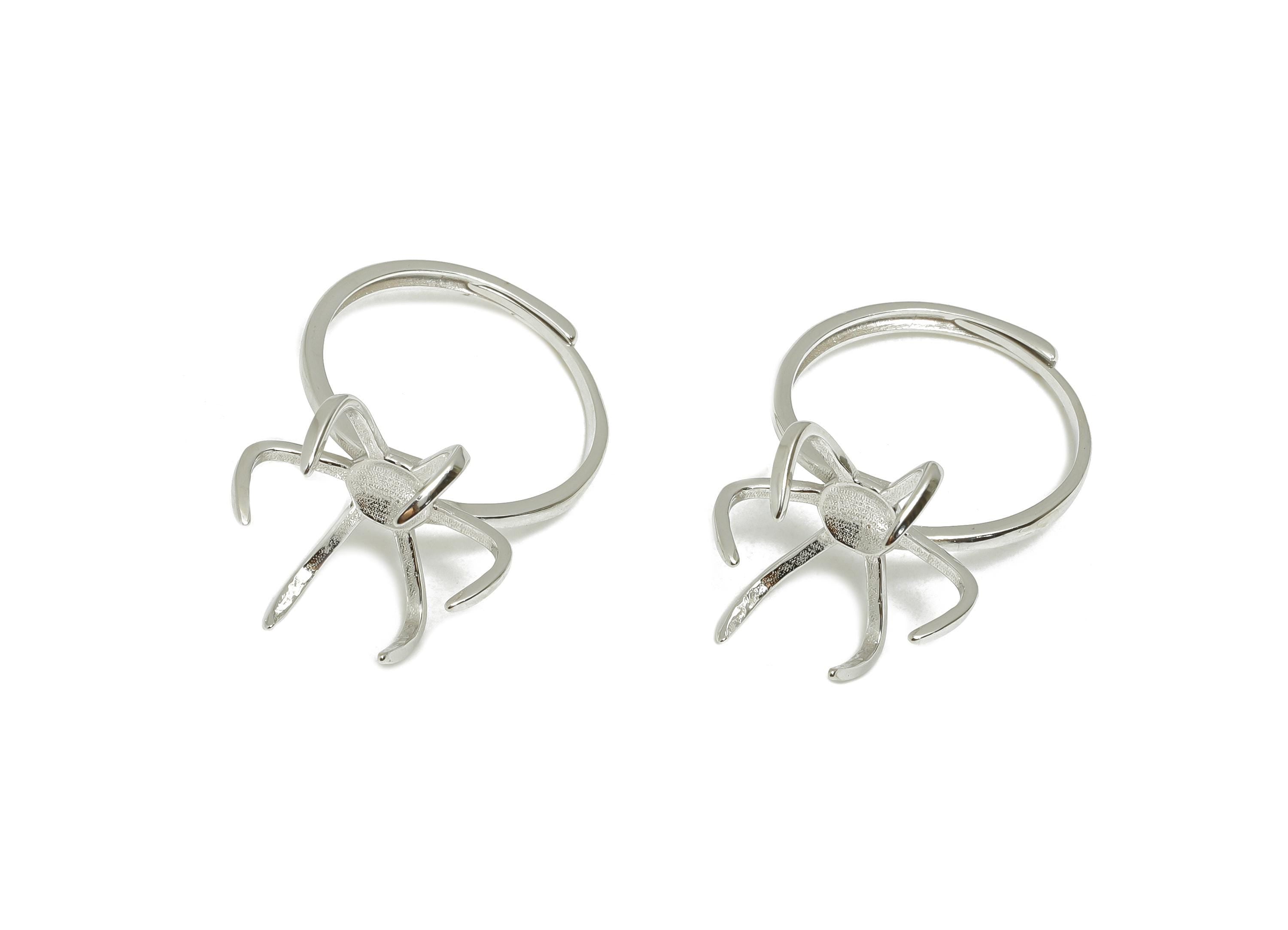 Spider Prong Ring Base - 925 Sterling Silver Ring - Artistic Claw Setting Ring - Customizable Ring Base -Unique Ring For Gemstones - SI1111