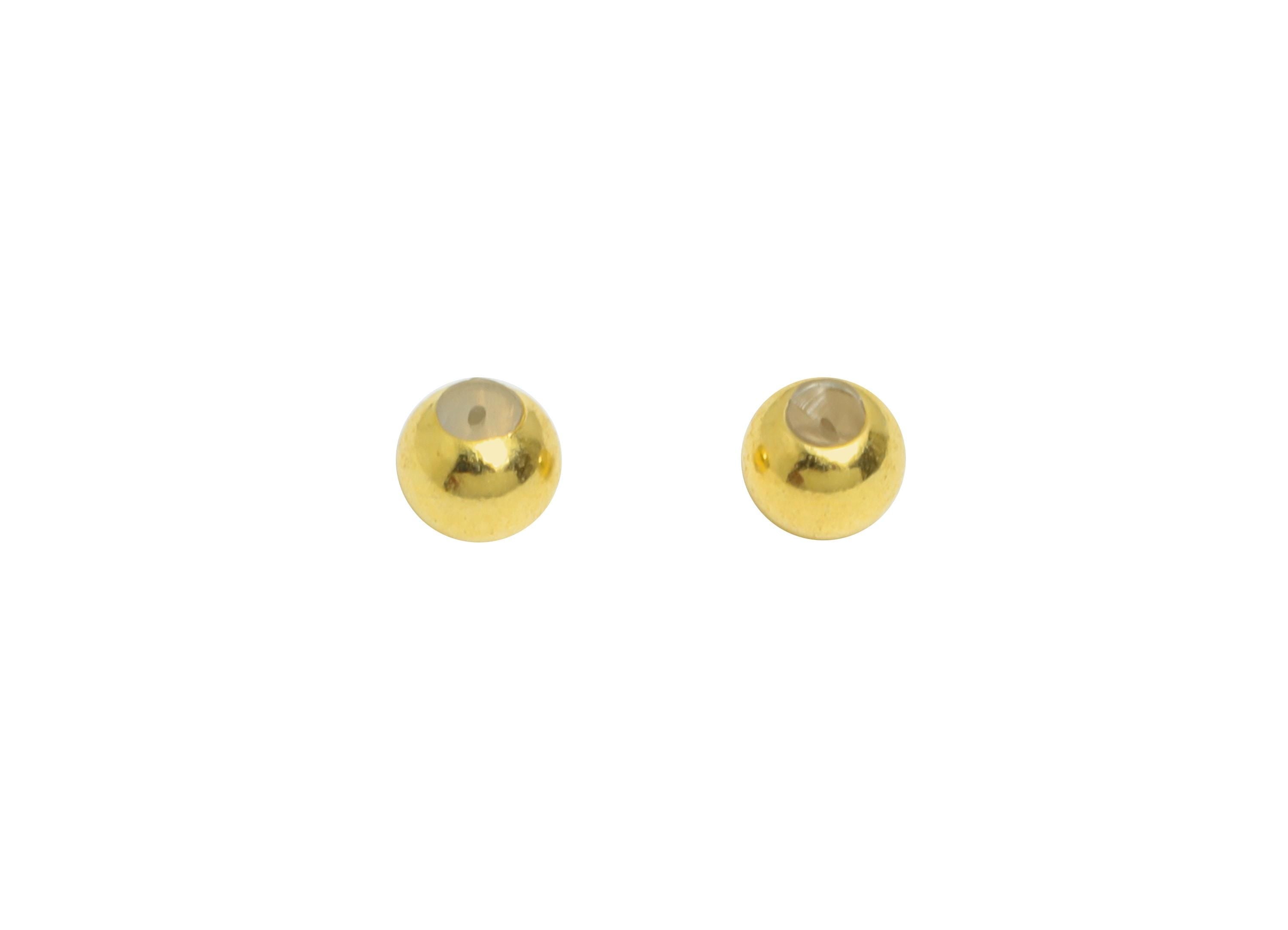 Silicone Stopper Bead - Adjustable Rubber Stopper - 925 Sterling Silver Rondelle Spacer Bead - Jewelry Making - 18K Real Gold Plated -SI1093