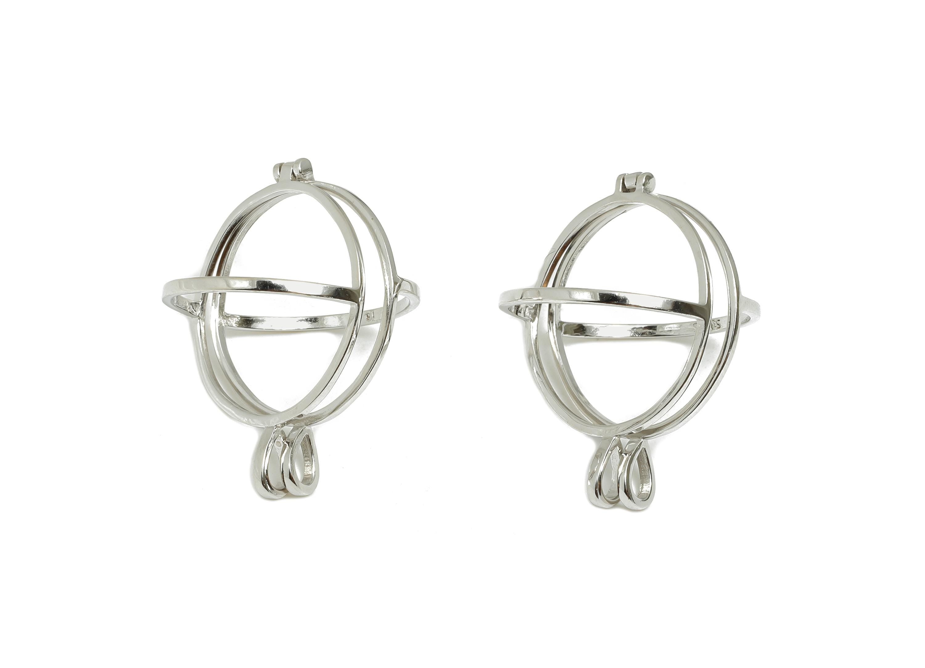 Openable Cage Pendant Setting - Locket Pendant Base - 925 Sterling Silver - Openable Round Pendant Frame - Sphere Cage Jewelry Base - SI1109 - DOMEDBAZAAR