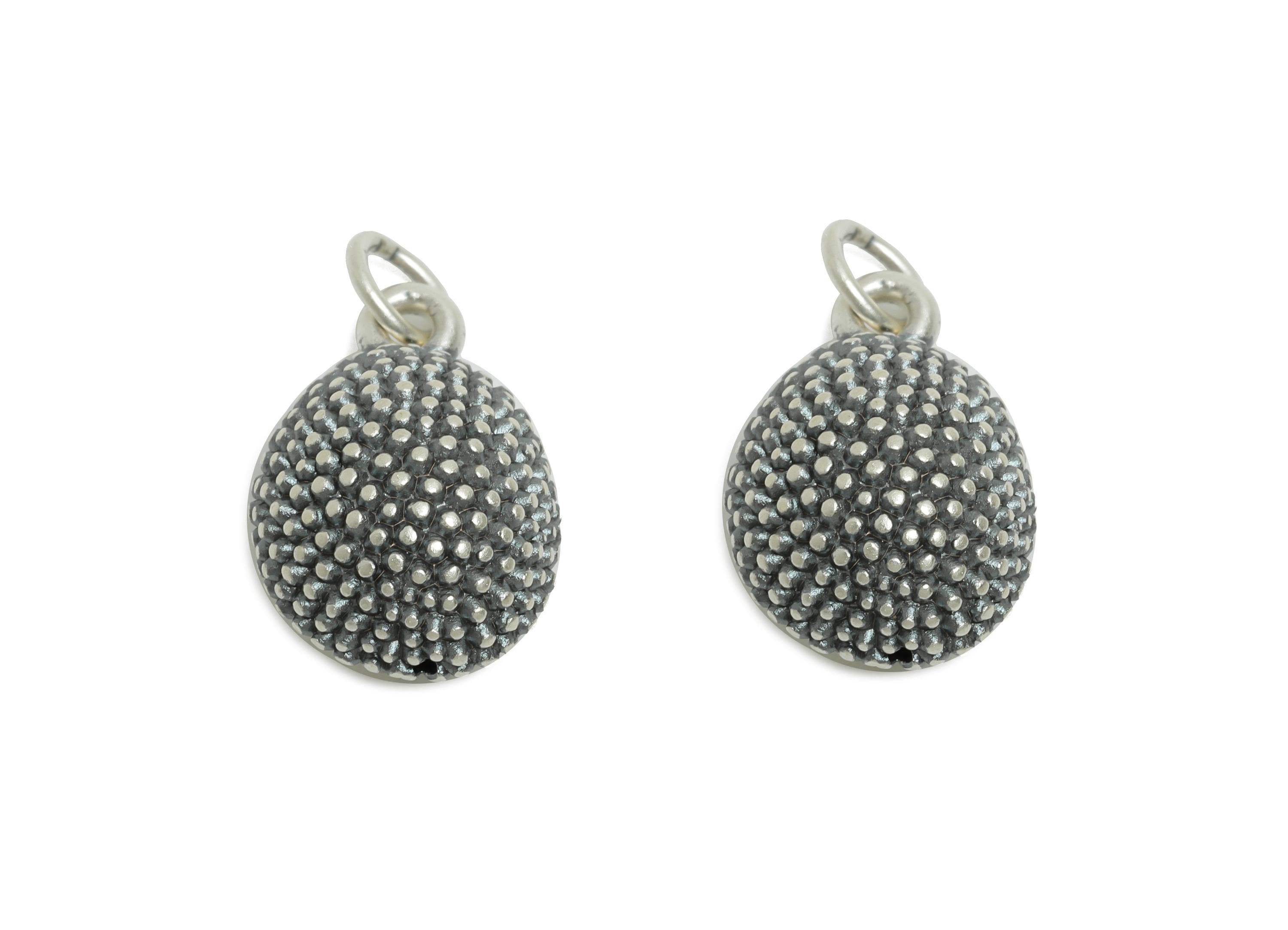 Durian Silver Charm - Figure Fruit Creative Pendant for Braided Bracelets - Jewelry Making Supplies - Pure Silver 999 - 16x11x7.3mm - SI1146 - DOMEDBAZAAR