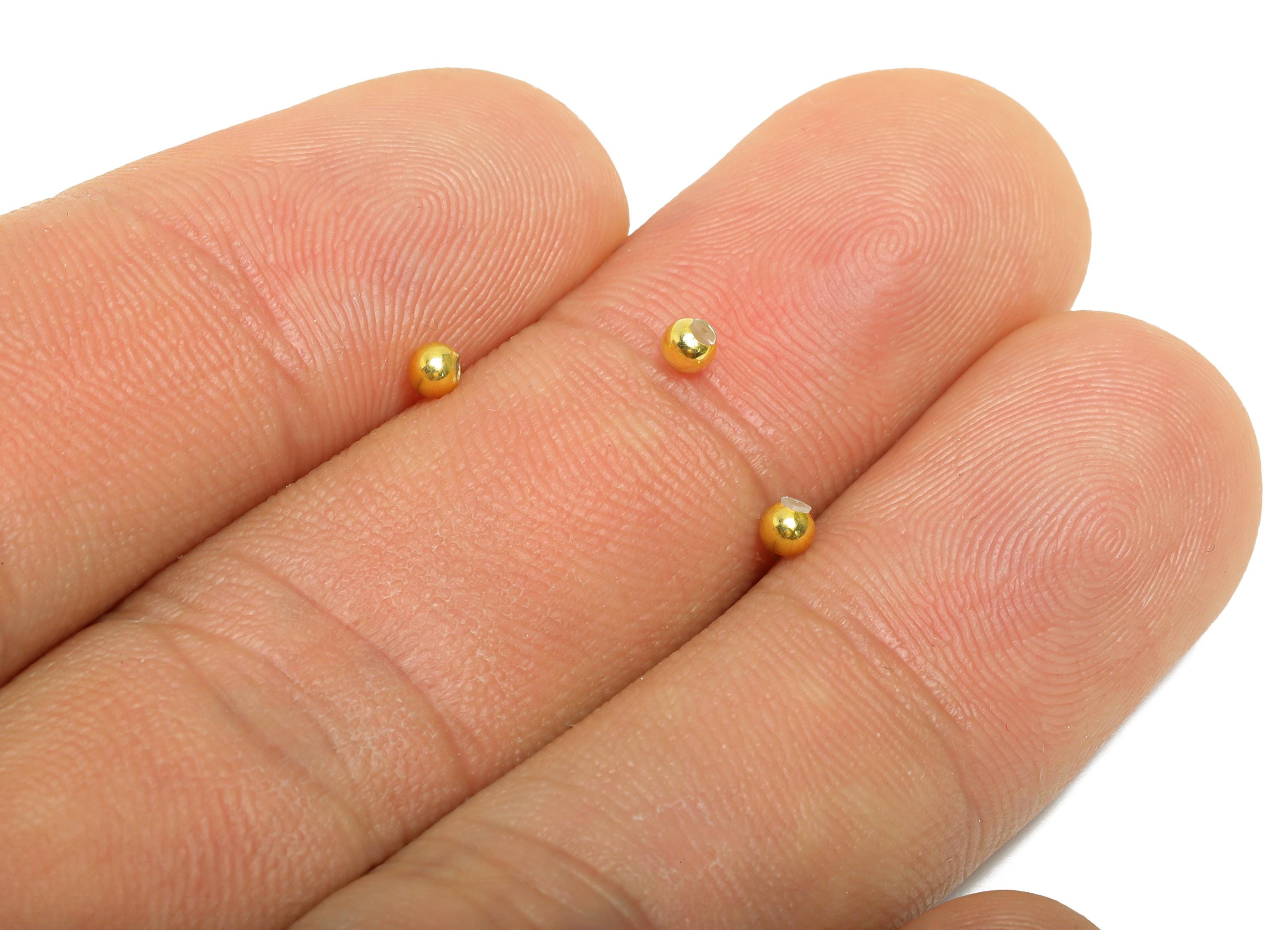 2.5mm Silicone Stopper Bead - Positioning Rubber Stopper Bead - 925 Sterling Silver - Rondelle Spacer Bead - 18K Real Gold Plated - SI1161 - DOMEDBAZAAR
