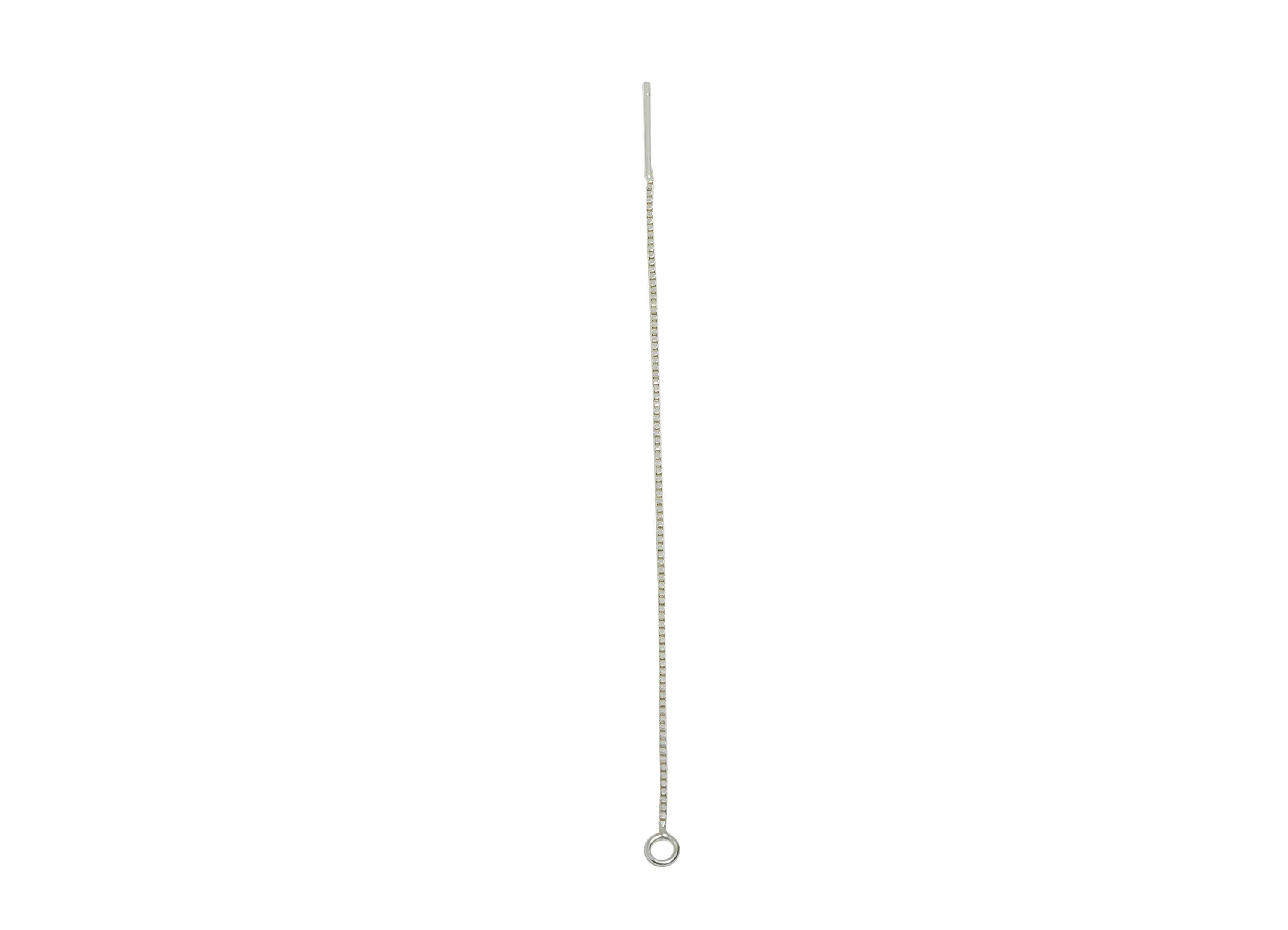 8cm Sterling Silver Tassel Earring Wire - Silver Chain Tassel Earring Wire with Loop - 925 Sterling Silver - Jewelry Accessories DIY -SI1157 - DOMEDBAZAAR