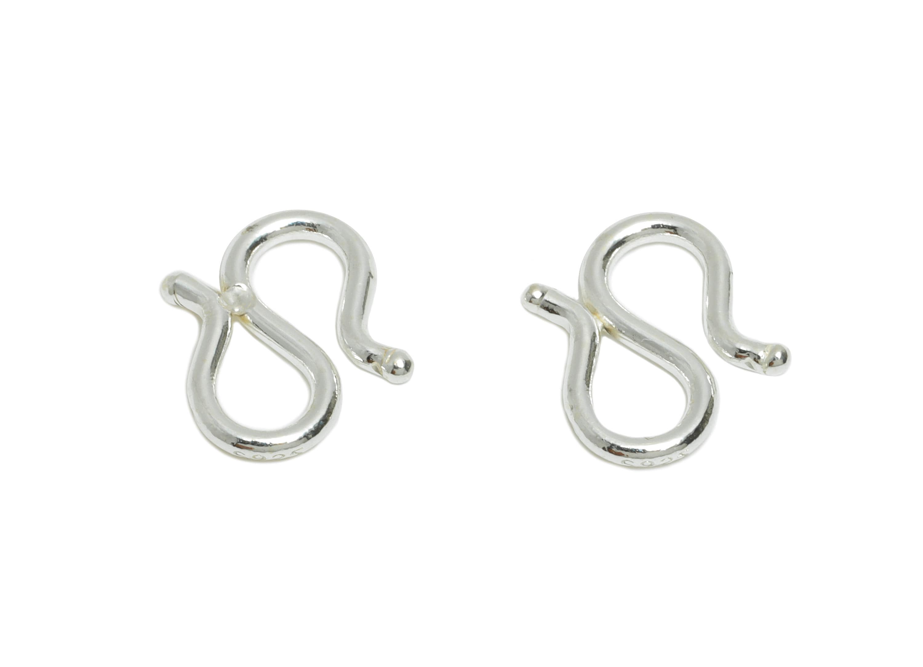 Sterling Silver S Hook Clasp - Bracelet Necklace Hook Clasp - 925 Sterling Silver - Handmade Jewelry Supplies -Jewelry Hook Connector-SI1158 - DOMEDBAZAAR