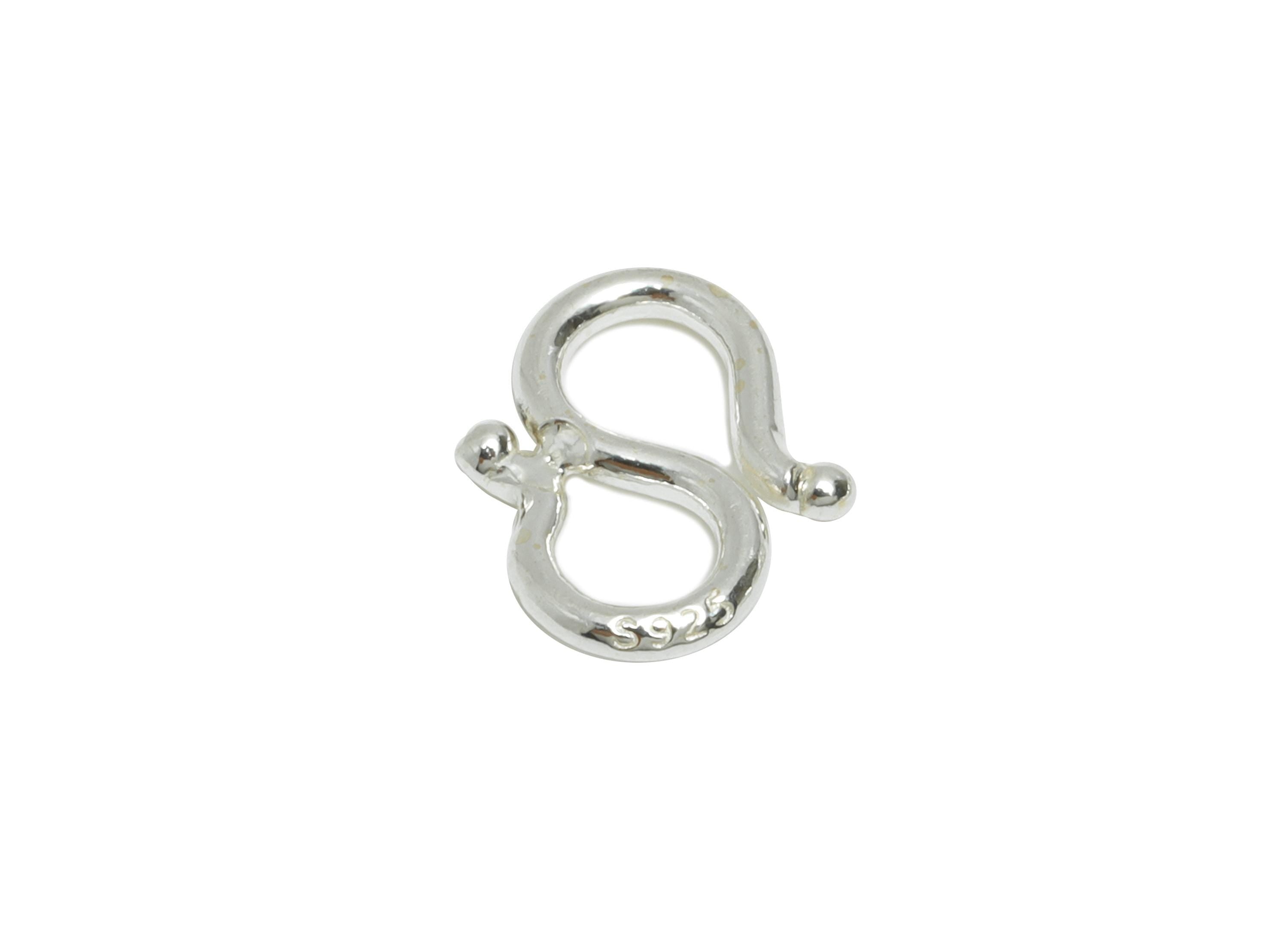 Sterling Silver S Hook Clasp - Bracelet Necklace Hook Clasp - 925 Sterling Silver - Handmade Jewelry Supplies -Jewelry Hook Connector-SI1159 - DOMEDBAZAAR