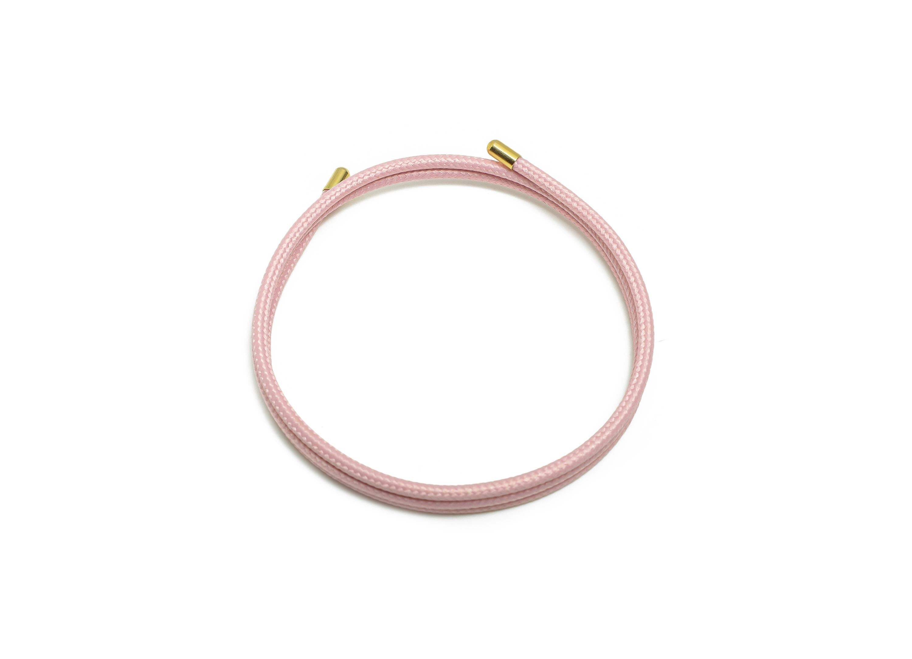 52cm Magnetic Rope Bracelet - Brass Adjustable Handmade Magnetic Rope Jewelry - Unisex Pink Magnetic Rope Necklace Making - HM1068J - DOMEDBAZAAR