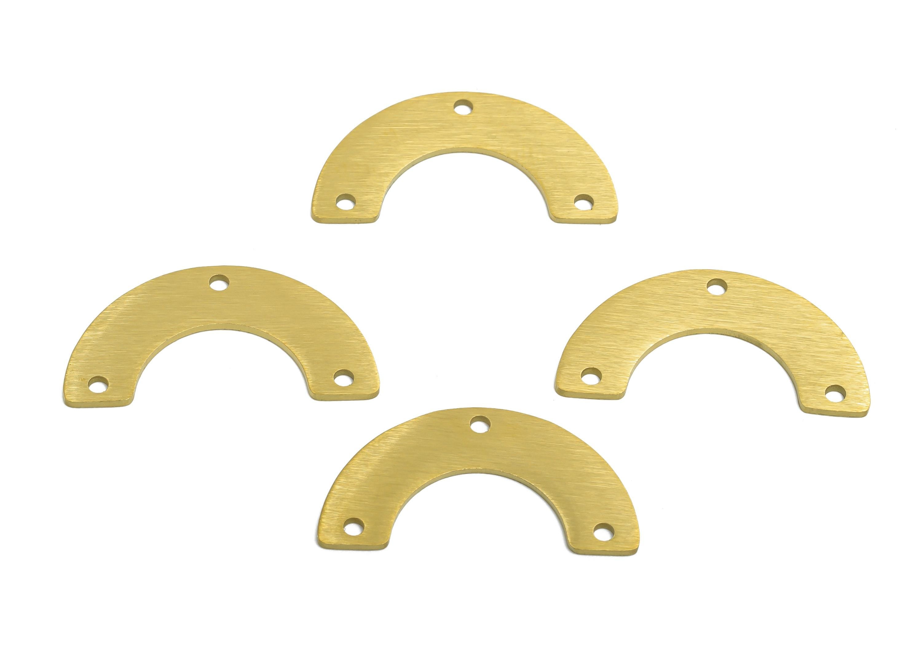 Steel Arch Connector Pendant - Minimalist Gold Curved Bar Pendant - Rainbow Geometric Charm - Real Vacuum Plated - 25x12.8x0.9mm - SS2760 - DOMEDBAZAAR