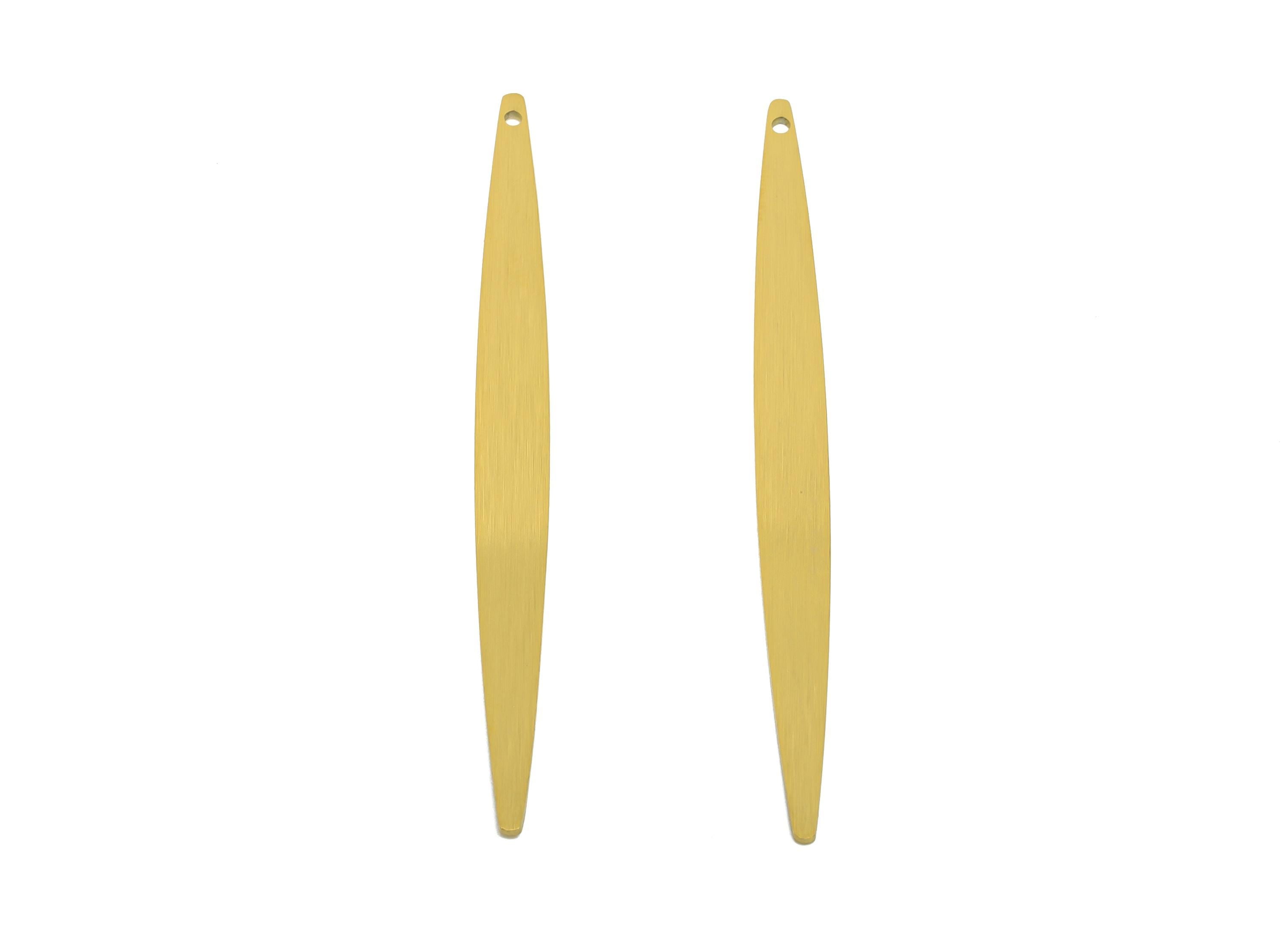 Steel Long Bar Pendant - Steel Stick Bar Charm - Cutout Metal Geometric Jewelry for Necklace - Real Vacuum Plated - 61.8x5x0.9mm - SS2764 - DOMEDBAZAAR