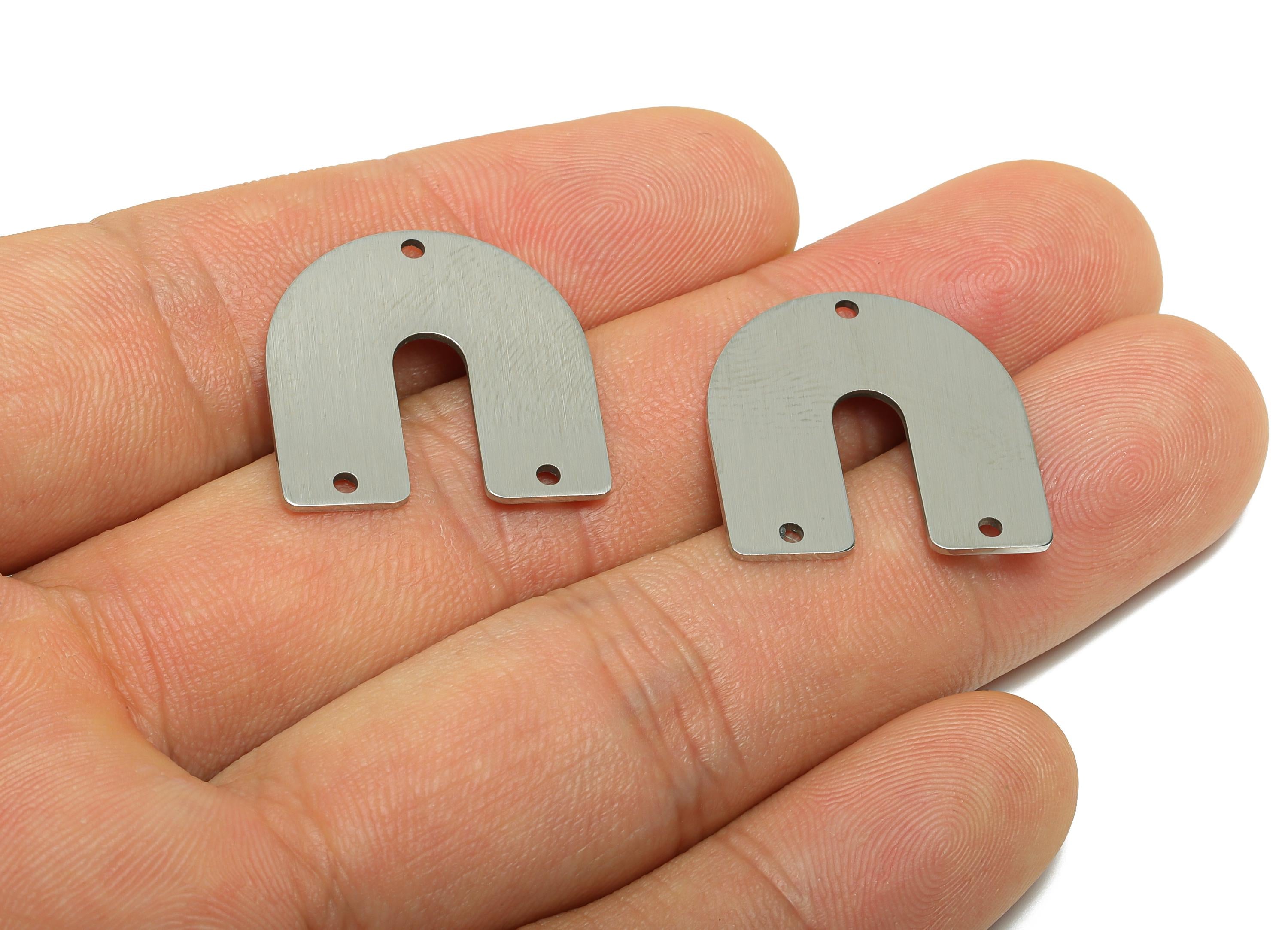 Steel Horseshoe Connector - Steel Geometric U Shape Pendant - Minimalist Arch Pendant - Jewelry Making Supplies - 21x21.19x0.86mm - SS2766 - DOMEDBAZAAR