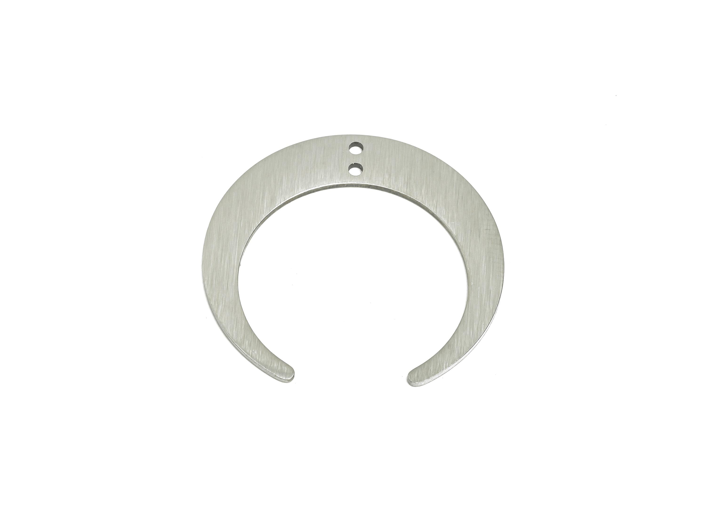 Steel Crescent Connector - Steel Open Lunar Pendant - Celestial Jewelry Supply - Double Hole Crescent Connector - 27.33x26.9x0.85mm - SS2768 - DOMEDBAZAAR