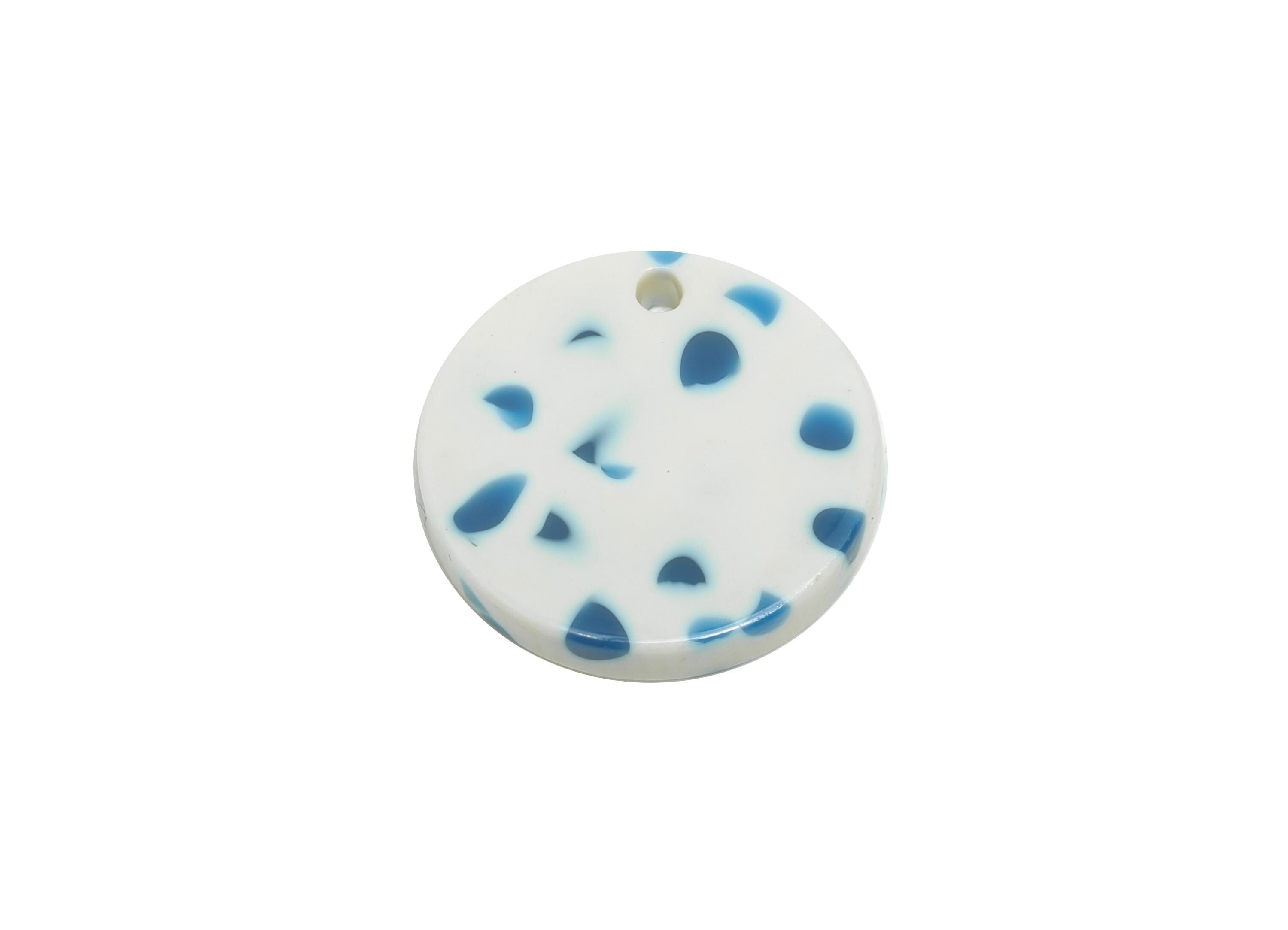 16mm Acetic Round Earring Charm - Multicolor Round Flat Pendant - Handmade Craft Supply - DIY Jewelry Making - 16x16x2.47mm - AC2691-A1086 - DOMEDBAZAAR