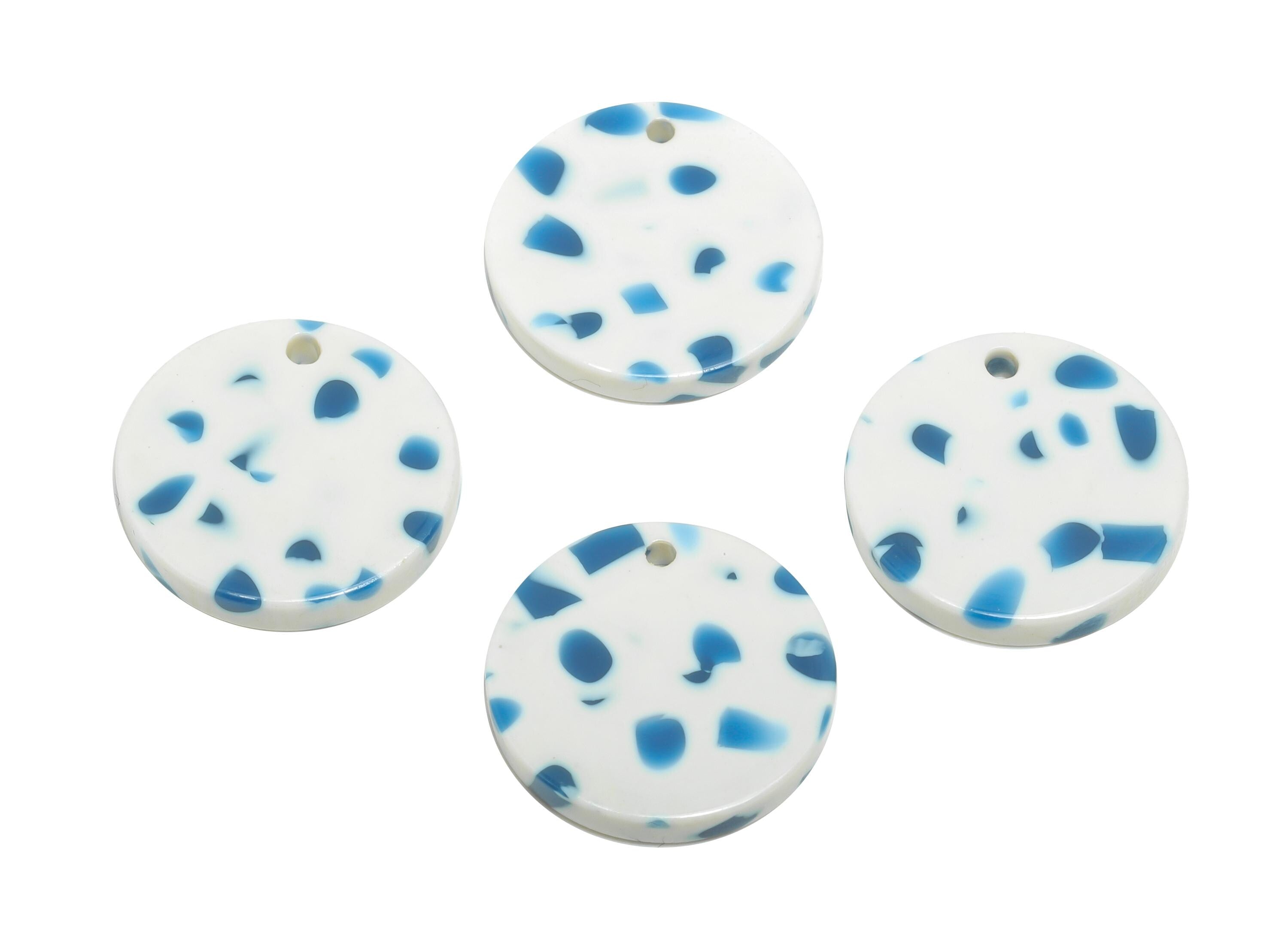 16mm Acetic Round Earring Charm - Multicolor Round Flat Pendant - Handmade Craft Supply - DIY Jewelry Making - 16x16x2.47mm - AC2691-A1086 - DOMEDBAZAAR