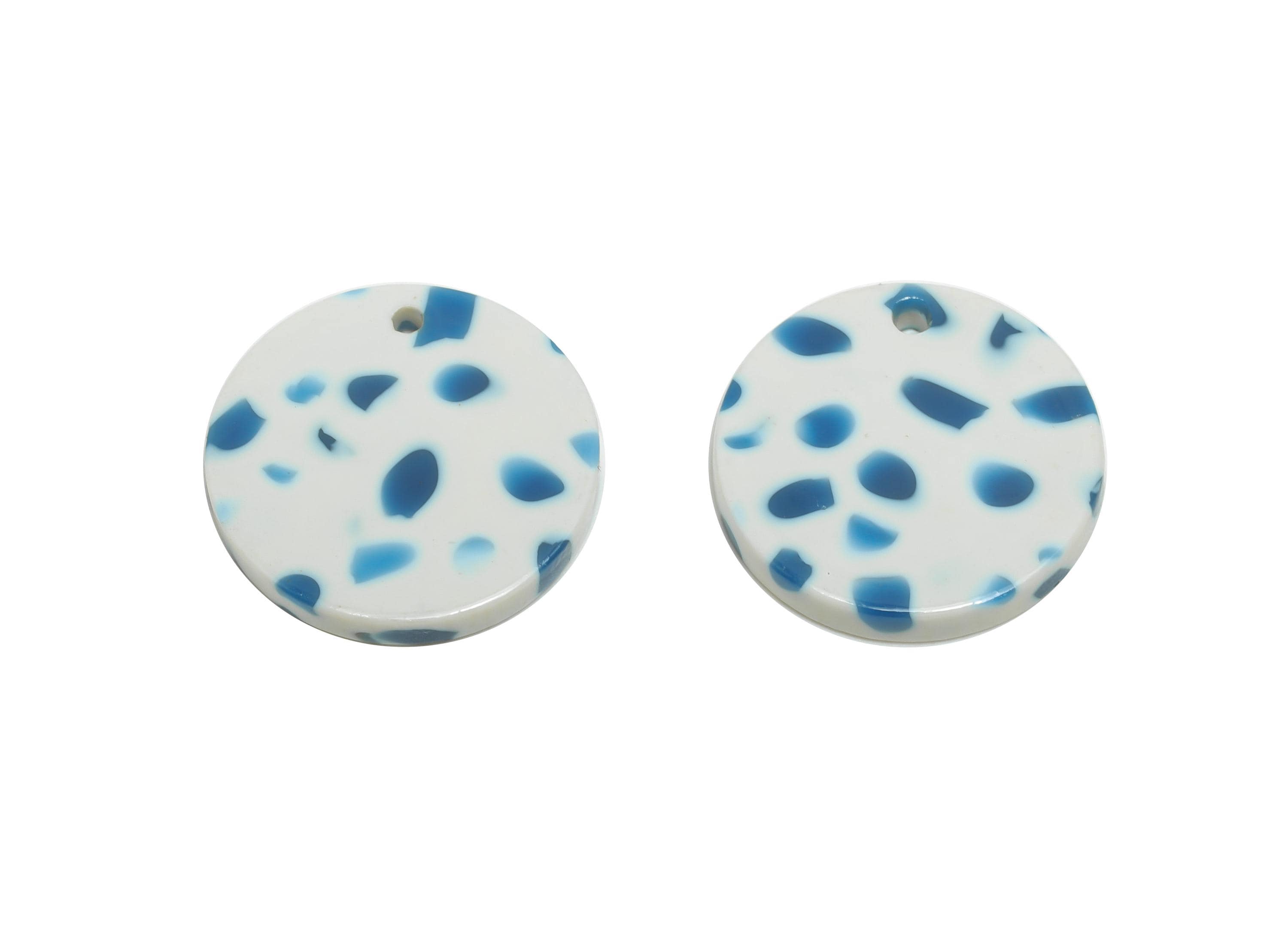17mm Acetic Round Earring Charm - Multicolor Round Flat Pendant - Handmade Craft Supply - DIY Jewelry Making - 17.66x17x2mm - AC2693-A1086 - DOMEDBAZAAR