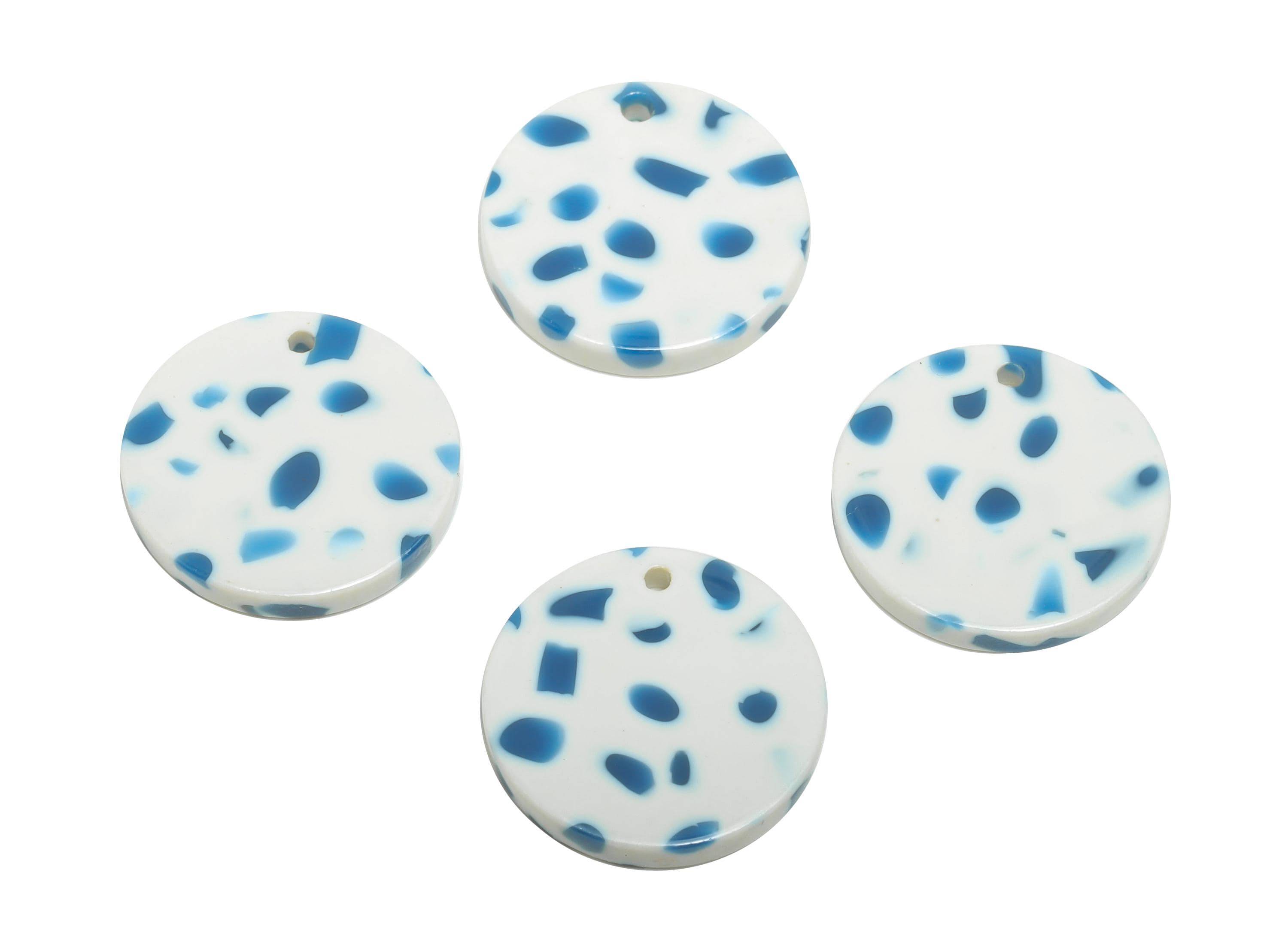 17mm Acetic Round Earring Charm - Multicolor Round Flat Pendant - Handmade Craft Supply - DIY Jewelry Making - 17.66x17x2mm - AC2693-A1086 - DOMEDBAZAAR