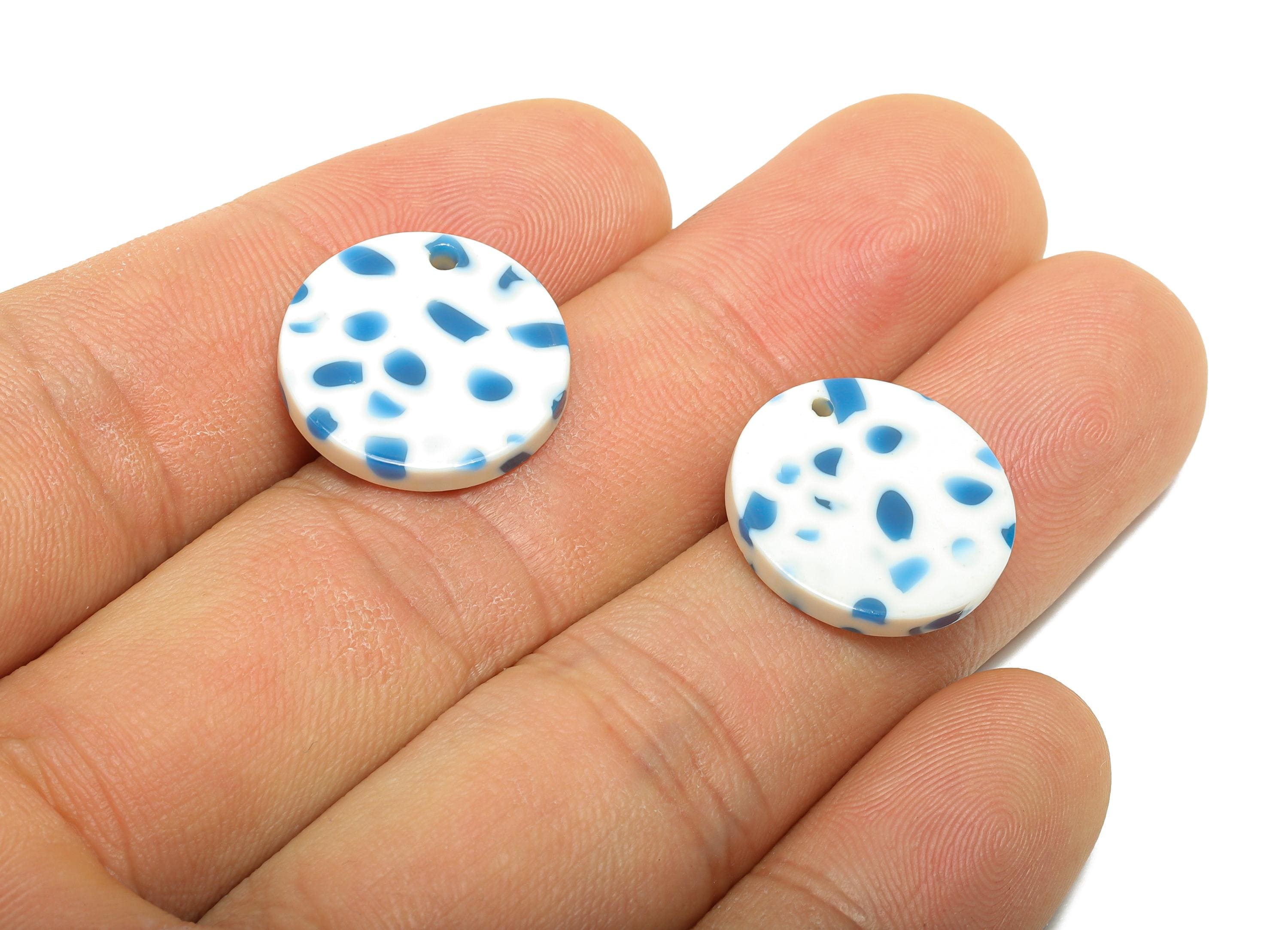 17mm Acetic Round Earring Charm - Multicolor Round Flat Pendant - Handmade Craft Supply - DIY Jewelry Making - 17.66x17x2mm - AC2693-A1086 - DOMEDBAZAAR
