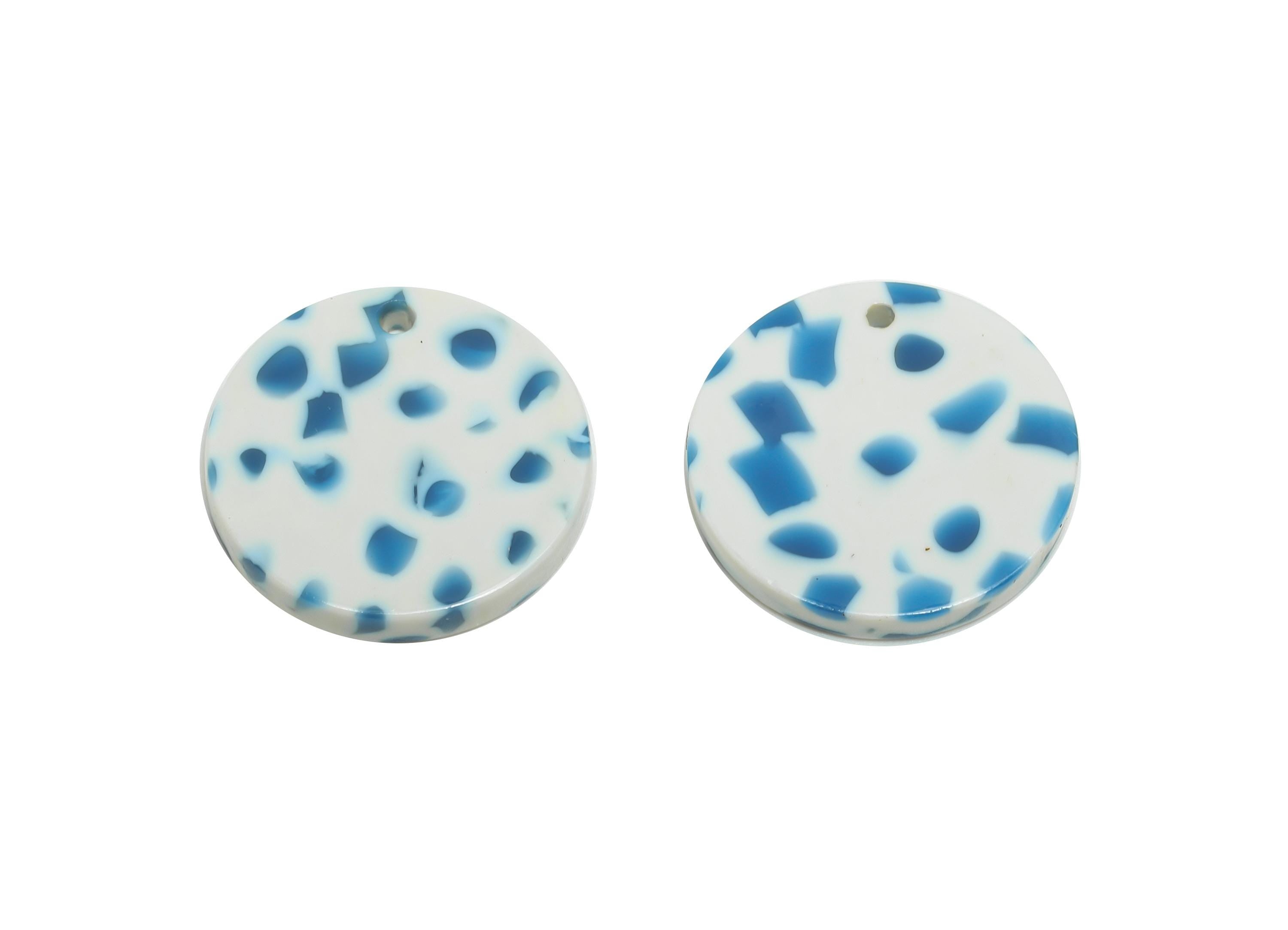18mm Acetic Round Earring Charm - Multicolor Round Flat Pendant - Handmade Craft Supply - DIY Jewelry Making - 18x18x2mm - AC2695-A1086 - DOMEDBAZAAR