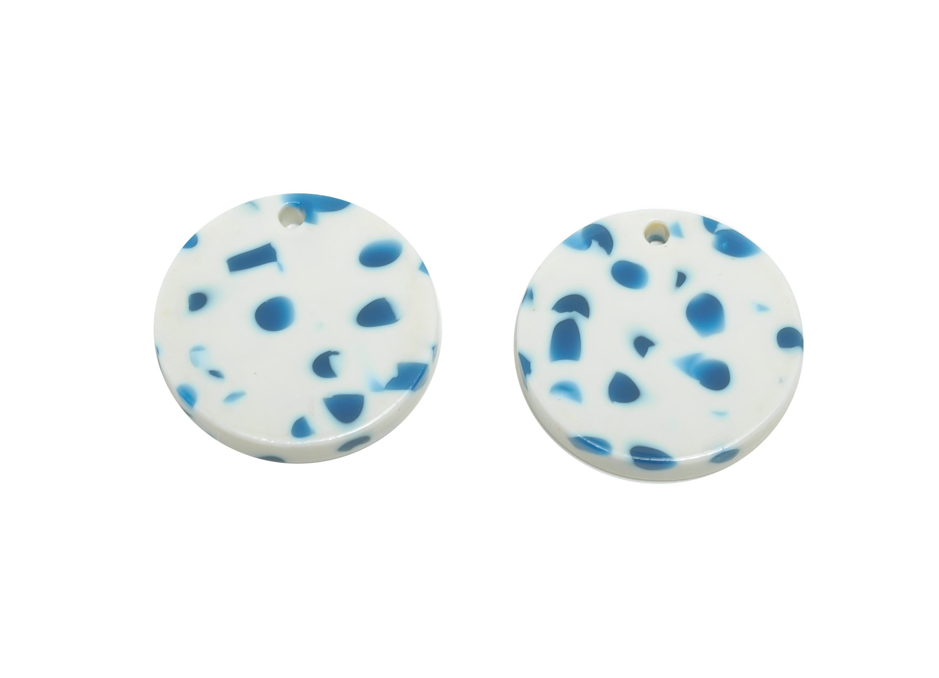 19mm Acetic Round Earring Charm - Multicolor Round Flat Pendant - Handmade Craft Supply - DIY Jewelry Making - 19x19x2.46mm - AC2697-A1086 - DOMEDBAZAAR