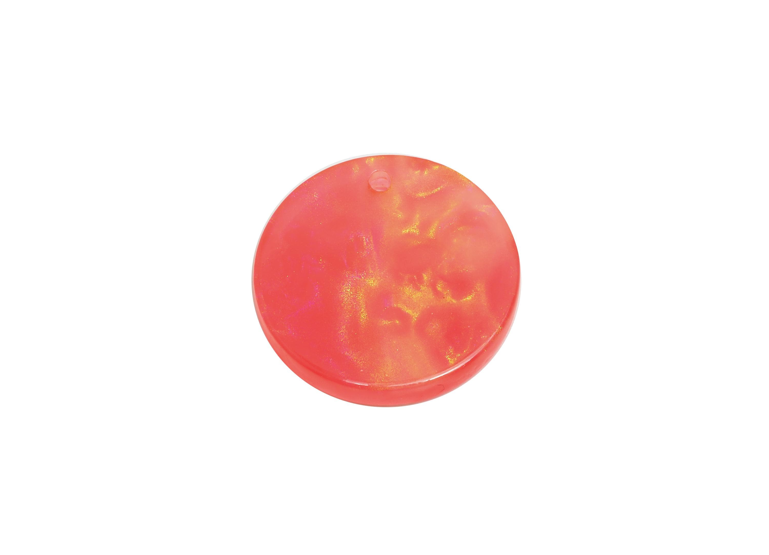 16mm Acetic Round Earring Charm - Multicolor Round Flat Pendant - Handmade Craft Supply - DIY Jewelry Making - 16x16x2.47mm - AC2691-A1082 - DOMEDBAZAAR