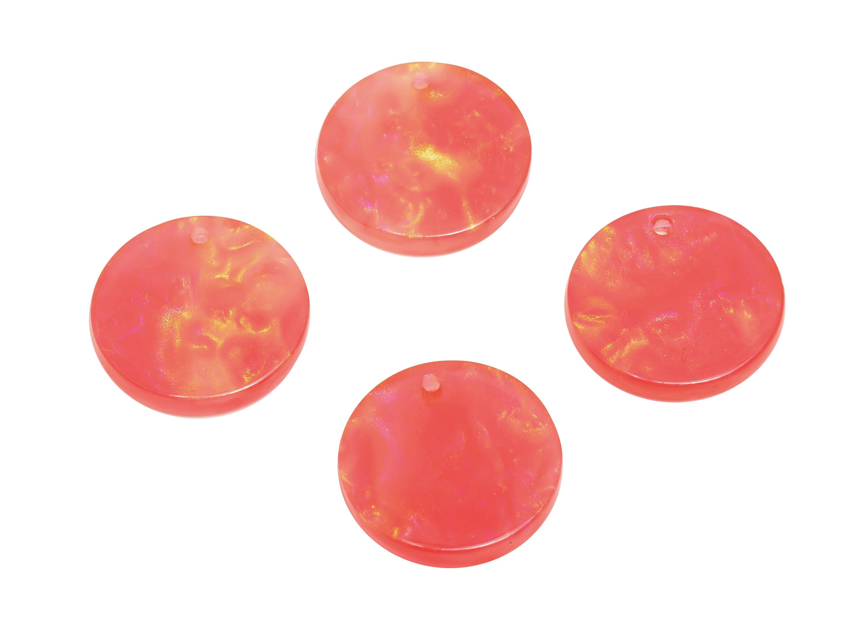 16mm Acetic Round Earring Charm - Multicolor Round Flat Pendant - Handmade Craft Supply - DIY Jewelry Making - 16x16x2.47mm - AC2691-A1082 - DOMEDBAZAAR