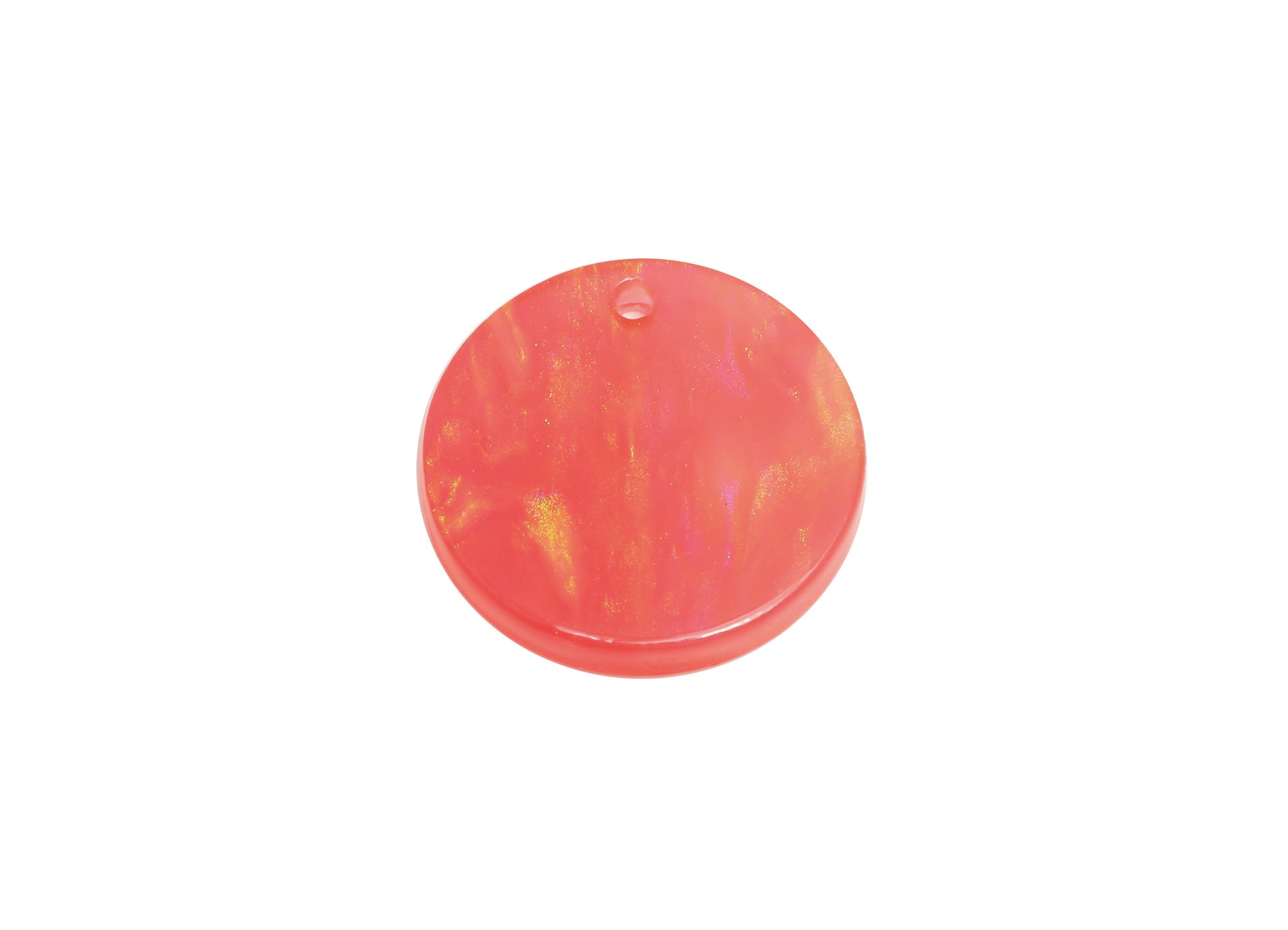 17mm Acetic Round Earring Charm - Multicolor Round Flat Pendant - Handmade Craft Supply - DIY Jewelry Making - 17.66x17x2mm - AC2693-A1082 - DOMEDBAZAAR